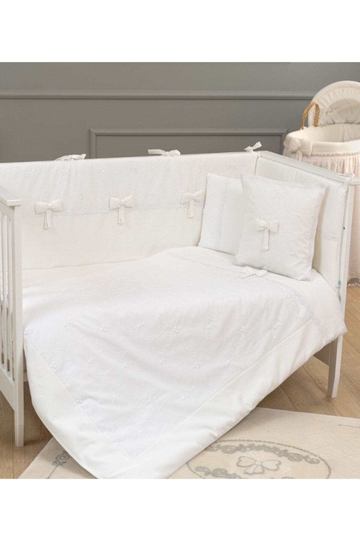Funna Baby Premium Baby Beyaz 8 Parça 80X140 Bebek Beşik Uyku Seti 5301 /