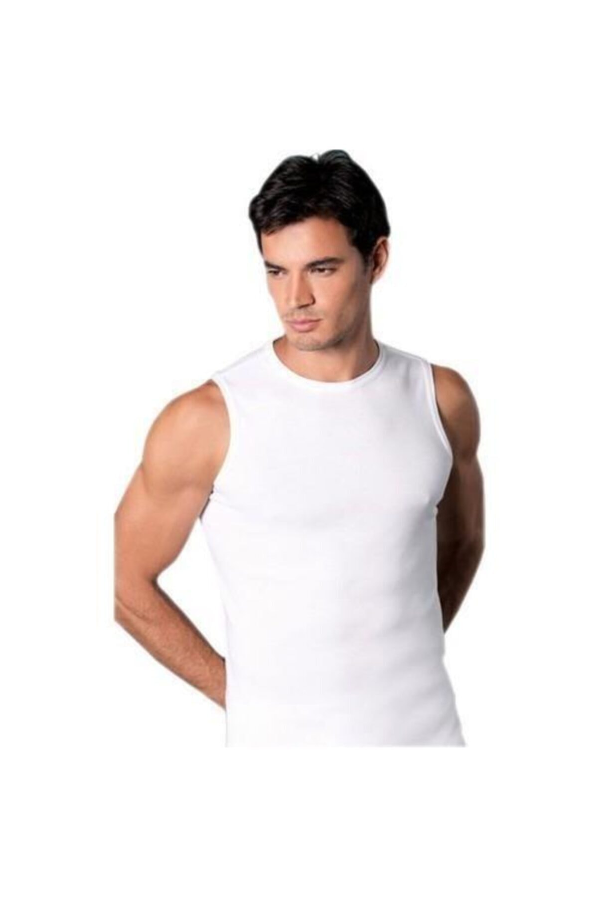 Anıt Erkek Beyaz Ribana Sıfır Kol Sıfır Yaka Atlet 3'lü