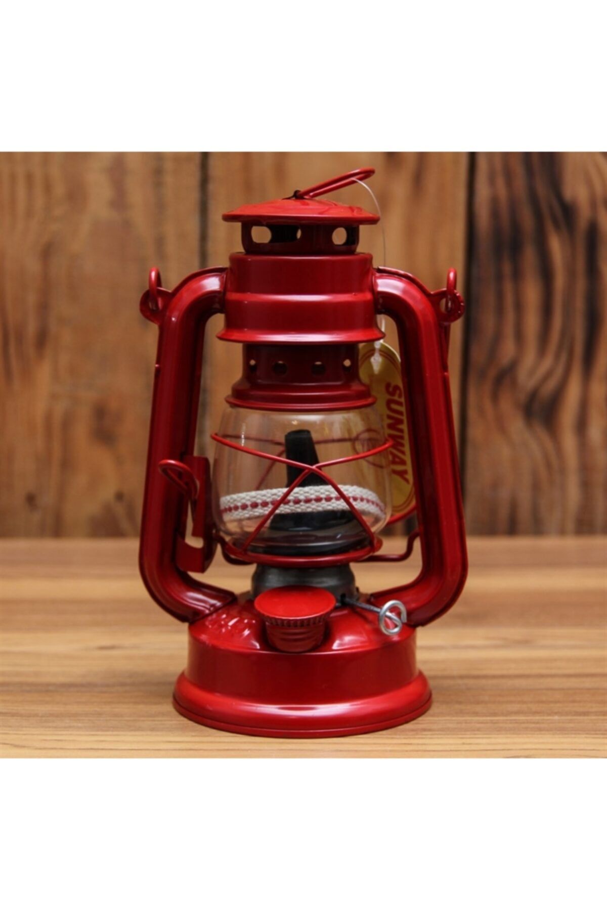 arentek Kırmızı - Dekoratif - Kamp - Outdoor Gemici Feneri Gaz Lambası Küçük Boy - 18 cm