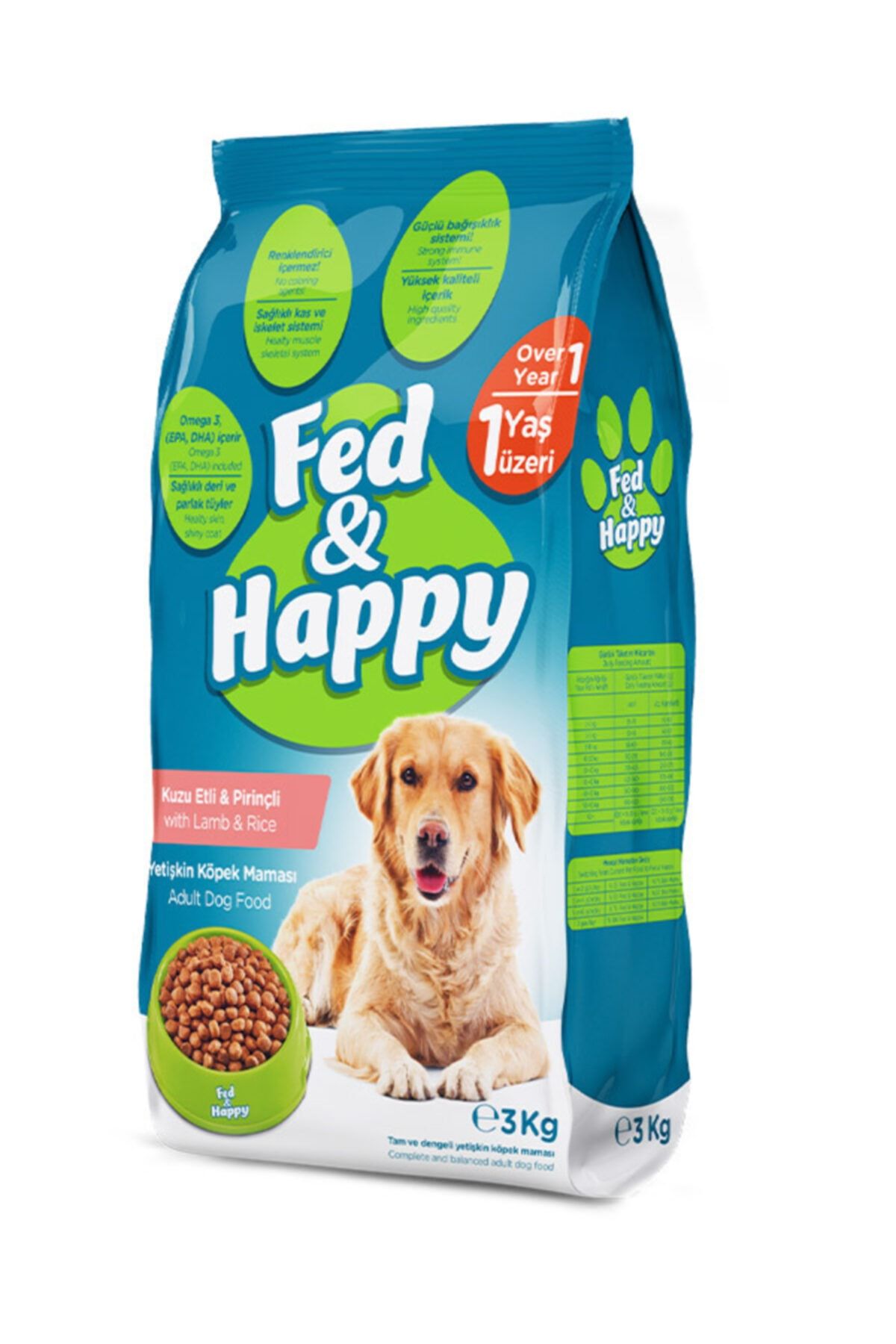 fed happy fed happy kuzu etli pirincli yetiskin kopek mamasi 3 kg fiyati yorumlari trendyol