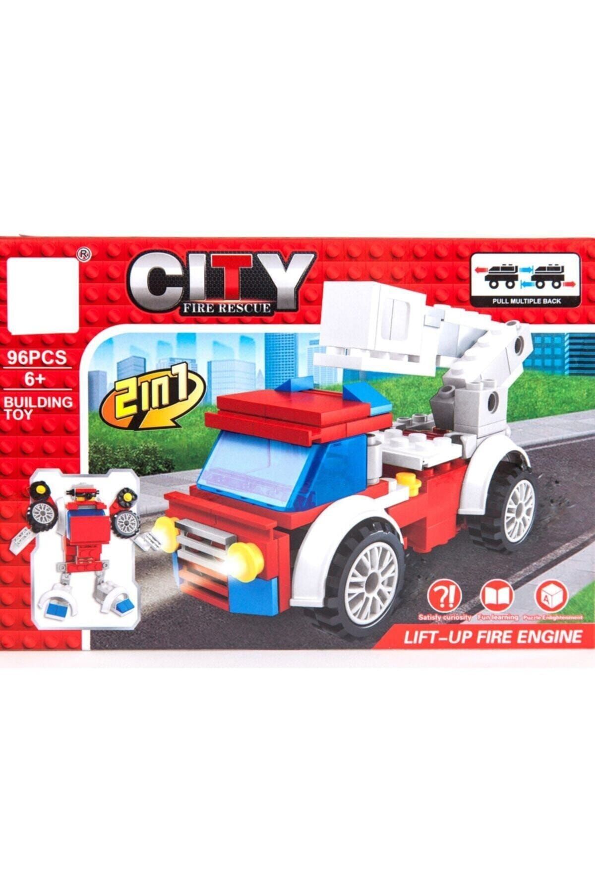 Bircan Oyuncak Oyuncak Itfaiye Araçları Lego Yapboz 4 Farklı Model Seçeneği Çek Bırak Özellikli Eğitici Oyuncak
