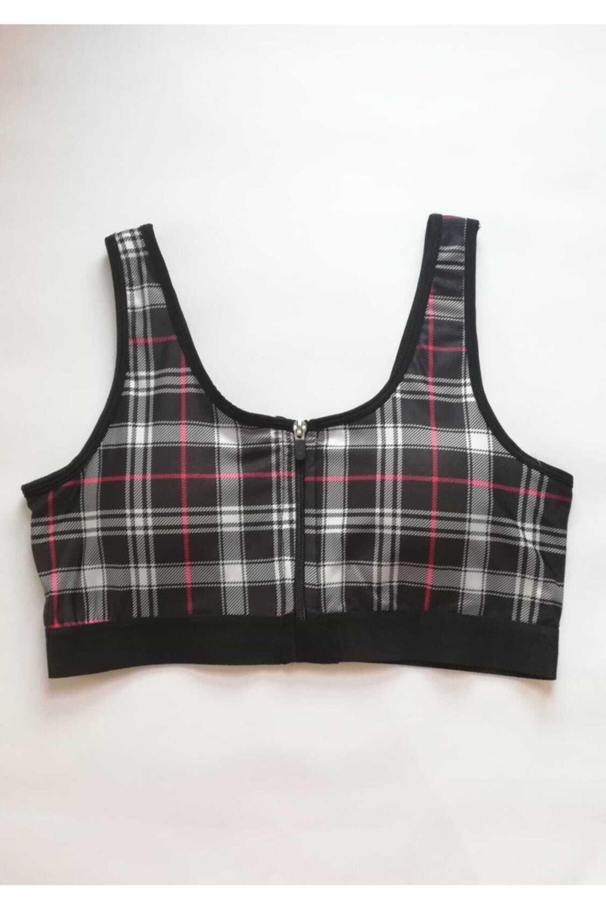 Koza 80507 Dantelli Fermuarlı Pedli Sporcu Sütyen