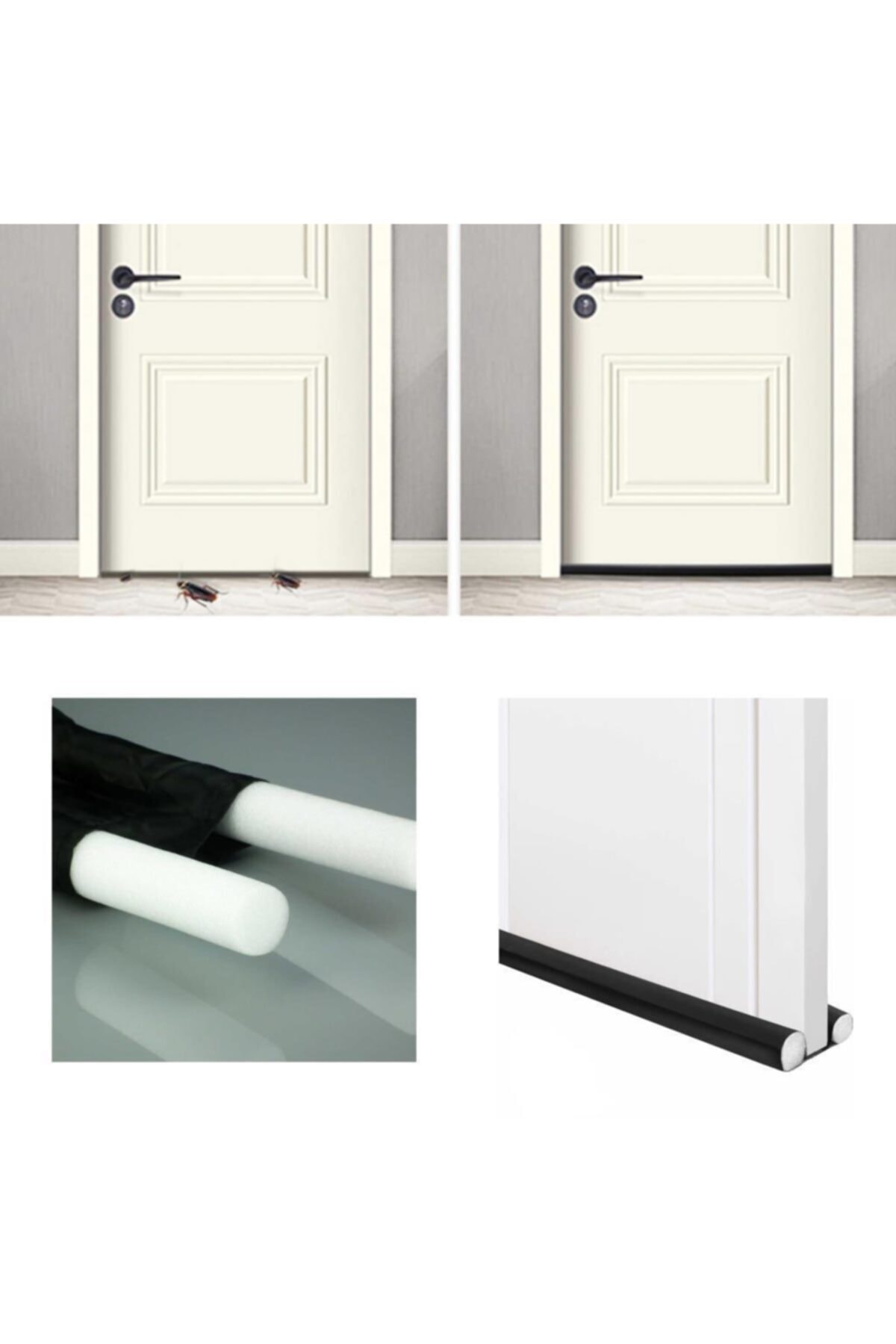 Wmoloxs 2 Adet Kapı Altı Rüzgar Önleyici Rüzgarlık Isı Yalıtım Izolasyon Kapı Altlığı