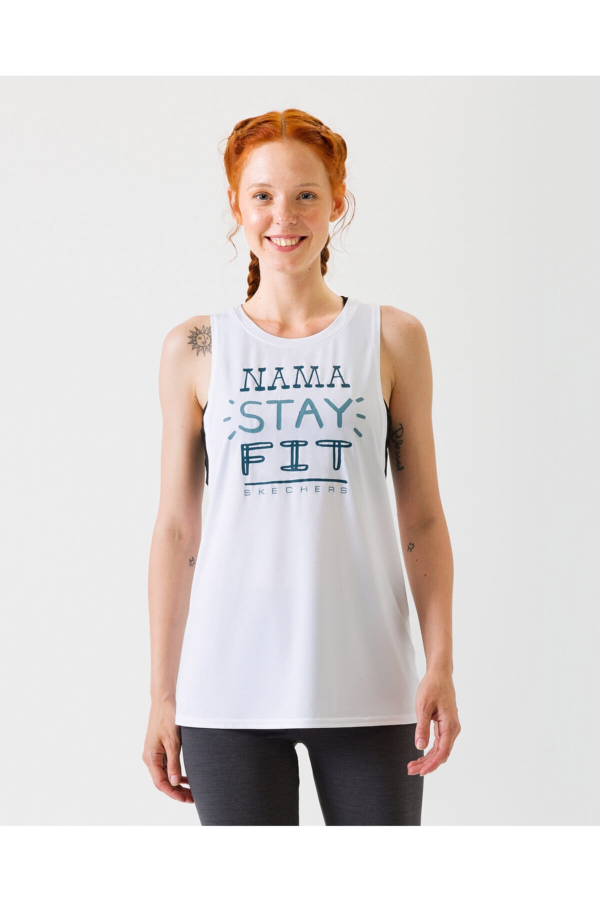 SKECHERS STAY FIT TANK Kadın Beyaz Atlet W03TT22 WHT