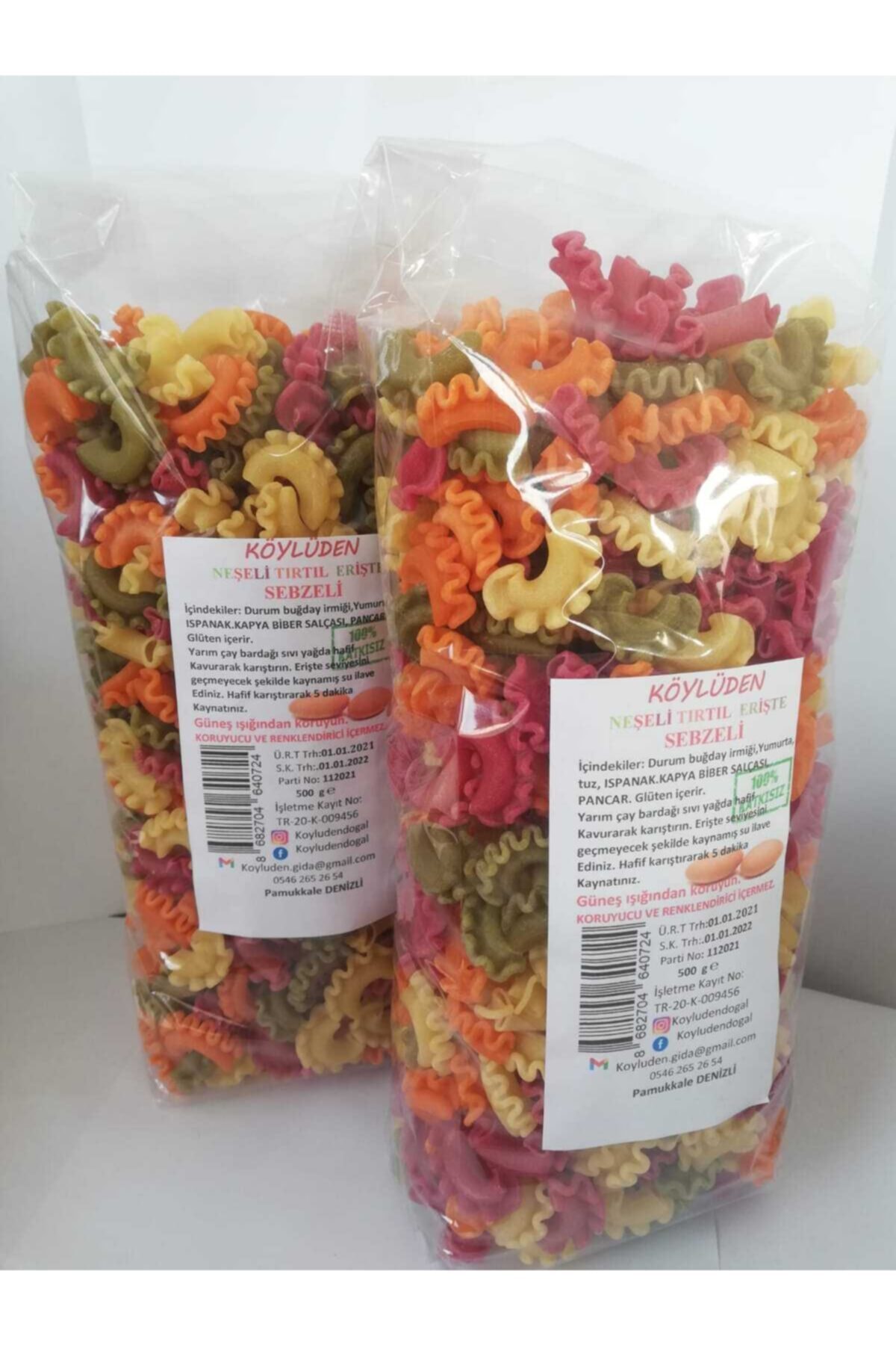 Köylüden Gıda Sebzeli Tırtıl Erişte 1000 gr