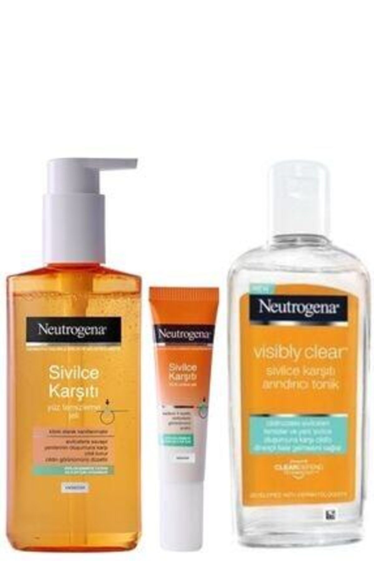 Neutrogena Sivilce Karşıtı Yüz Tem.jeli 200ml&visibly Clear Sos Akne Jeli 15ml&sivilce Tem.tonik 200ml