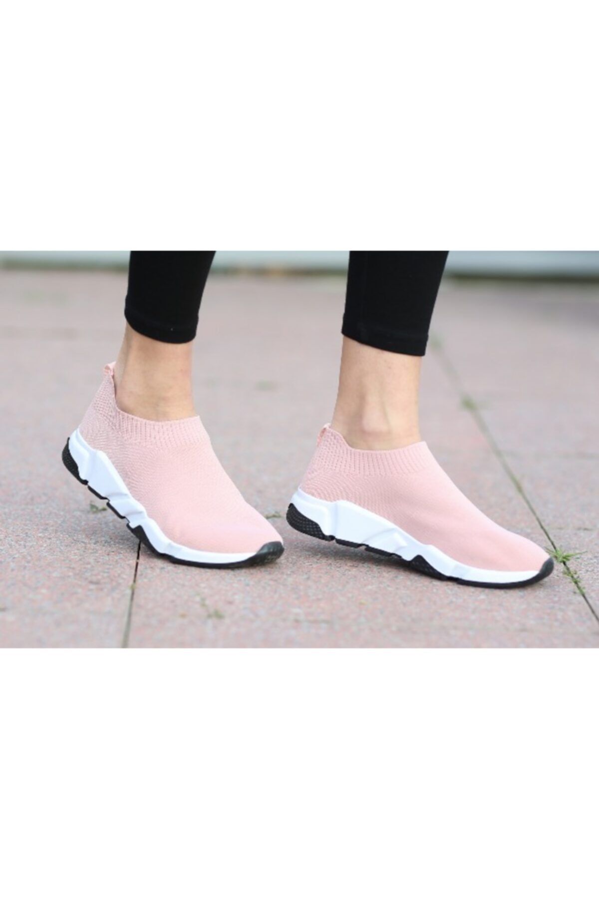 MİRKET Unisex Kısa Çoraplı Yüksek Taban Triko Sneakers Spor Ayakkabı