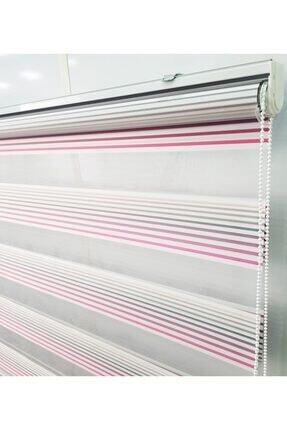 Pembe Pilise Renk Geçişli Zebra Perde Image 0