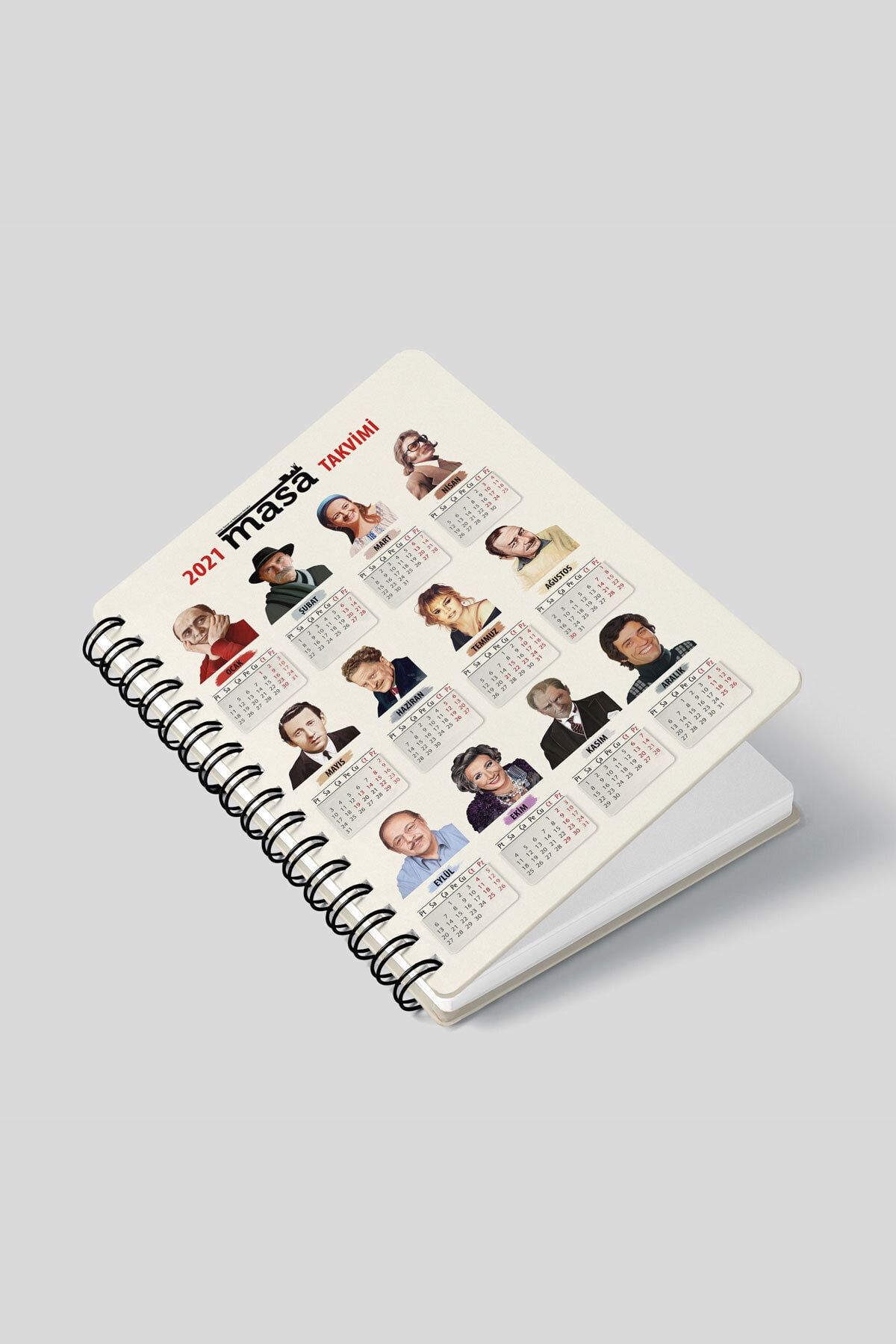 Masa Dergi 2021-2022 Takvim Tasarımlı Telli Defter