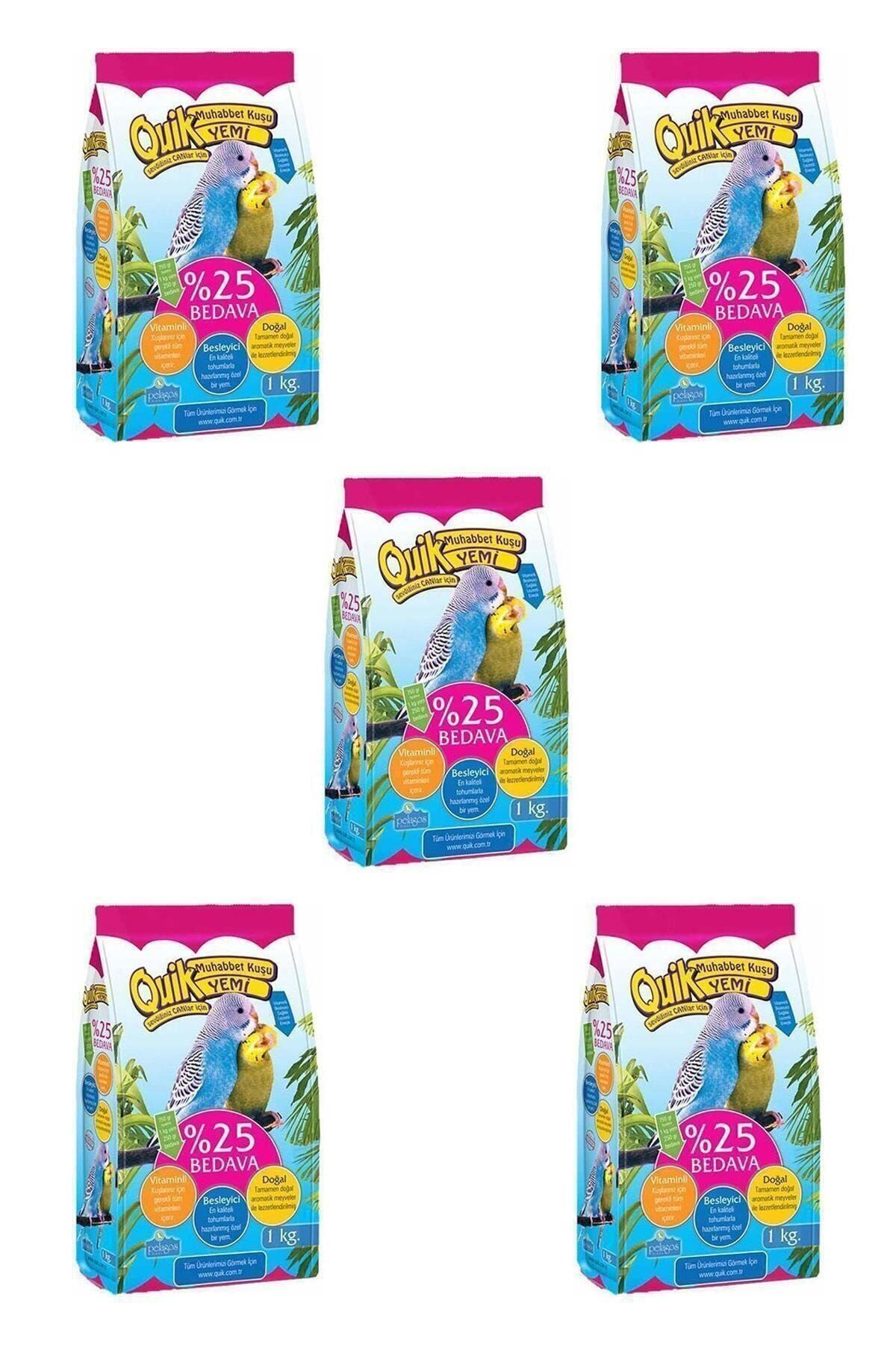 Quik Muhabbet Kuşu Yemi 1 Kg X 5 Adet