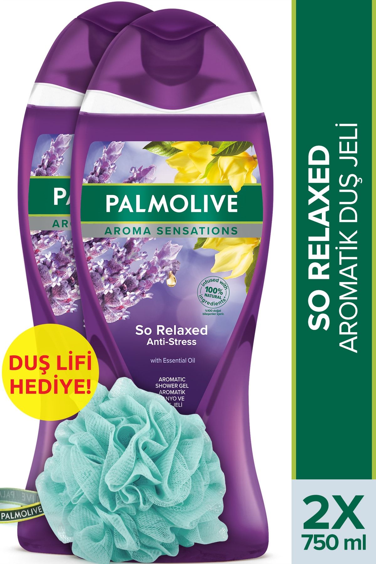 Palmolive Aroma Sensations So Relaxed Aromatik Banyo Ve Duş Jeli 2 X 750 ml + Duş Lifi Hediye