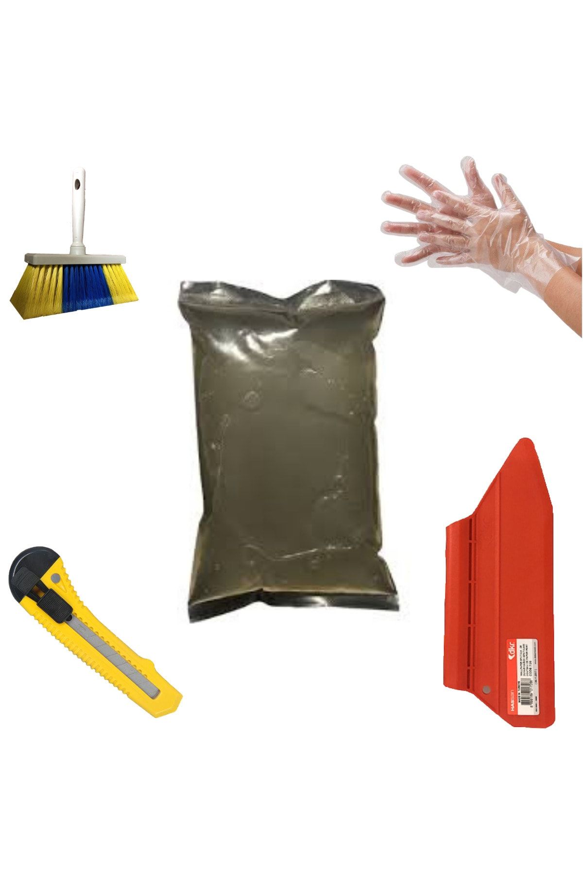 Palifix 5'li Set Duvar Kağıdı Uygulama Seti 1000 ml Hazır Sıvı Tutkal, Yapıştırıcı, Glitolin