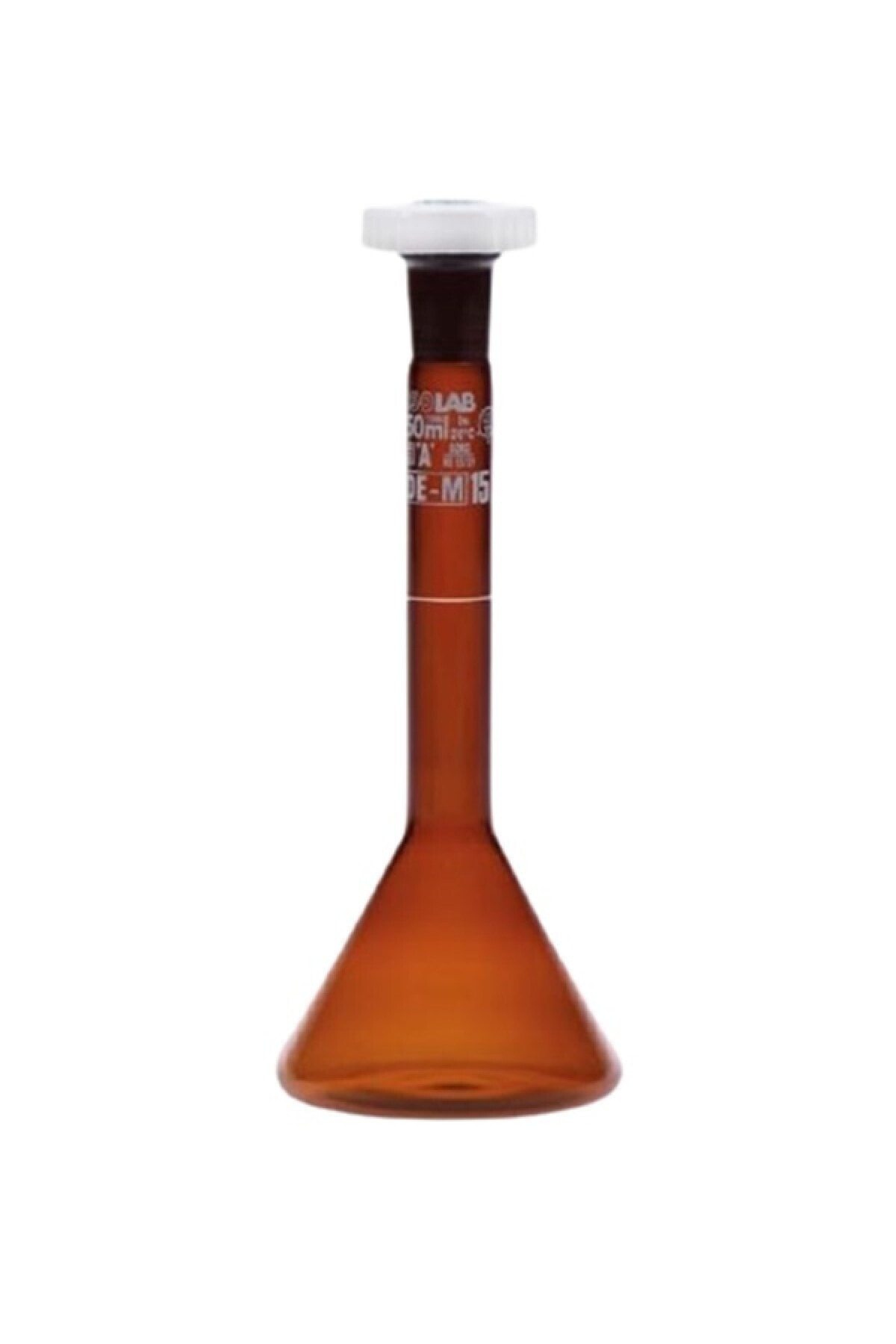ISOLAB 013.15.001 Balon Joje Trapezoidal Amber A Kalite Beyaz Skala 1 ml - Ns 7/16 2 Adet