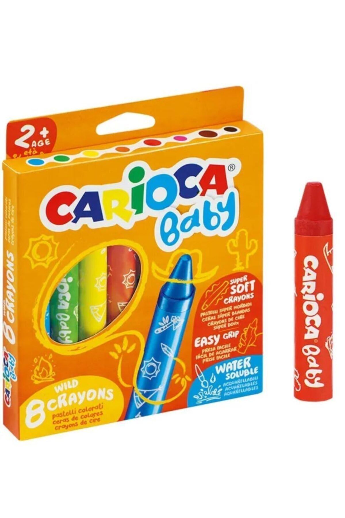 Carioca Jumbo Baby Pastel Crayons That Do Not Contaminate Hands, Pack of 8  - Trendyol