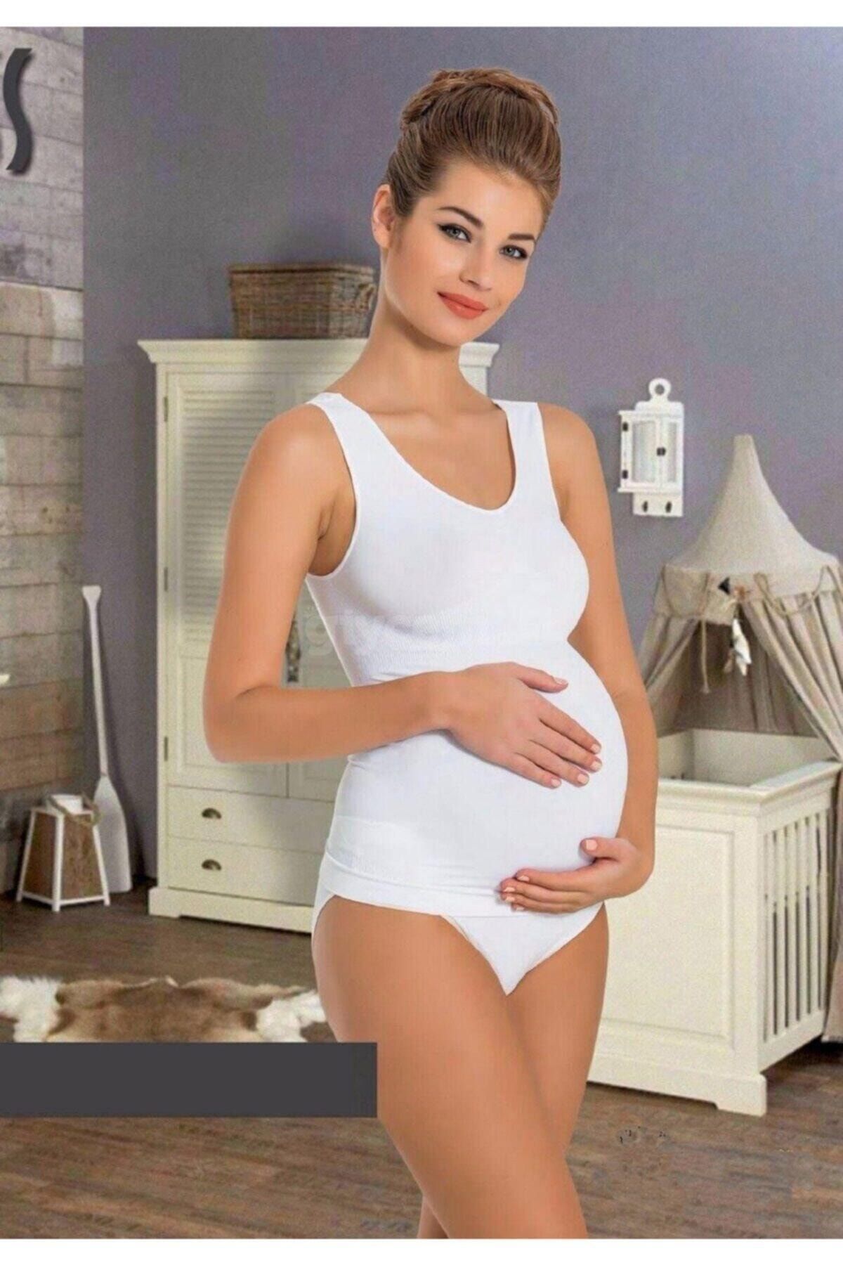 Miss Fit Kadın Beyaz Hamile Atleti 1636