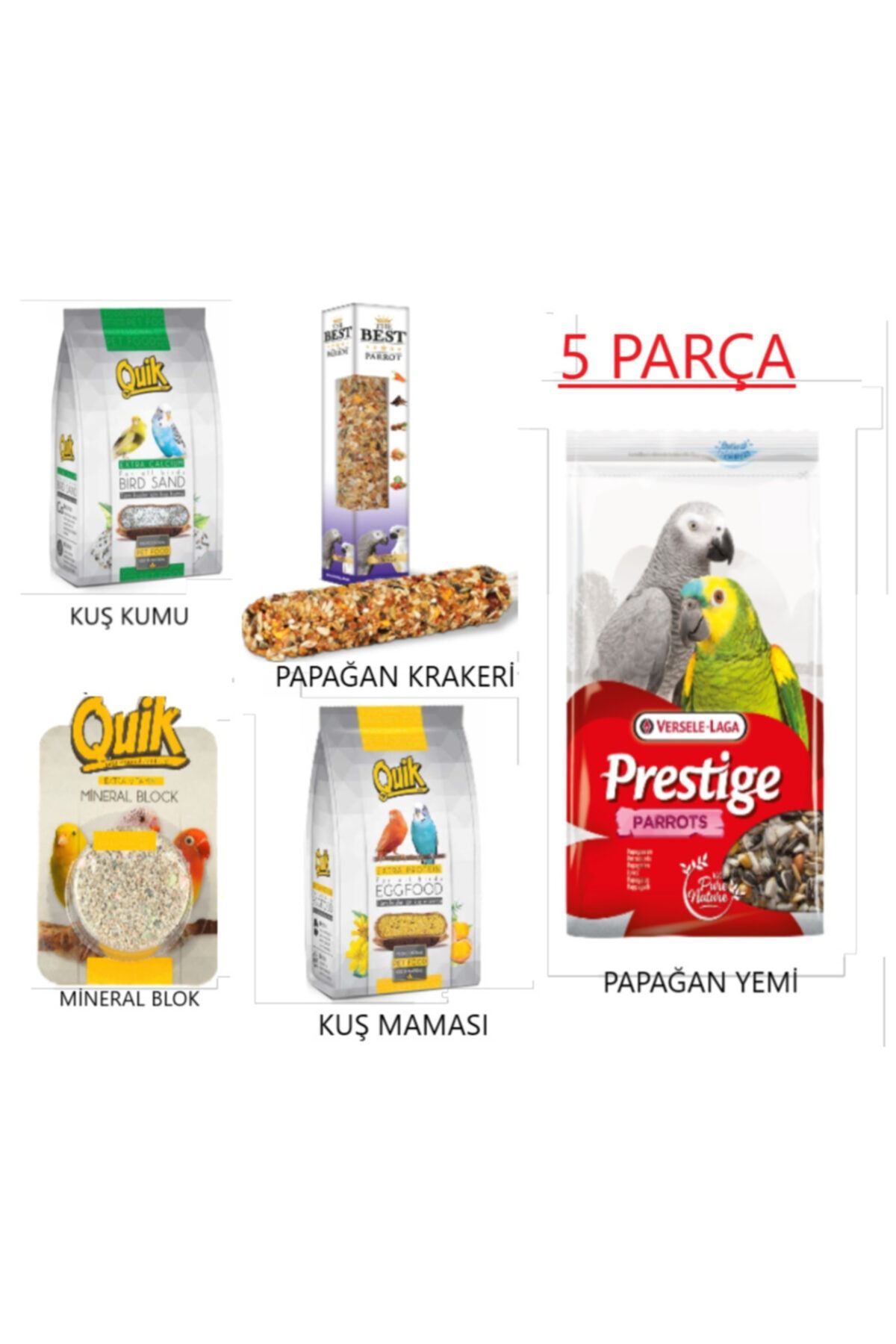 Versele Laga Papağan Seti Mineral Blok Kum Mama Yem Kraker Seti