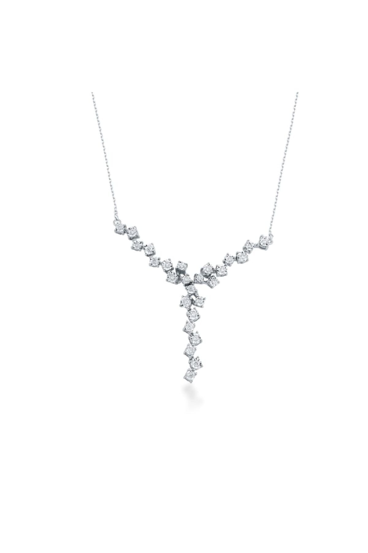 Barok Diamond Beyaz Aynalı Pırlanta Gerdanlık 0,23 Ct E Vs 14k