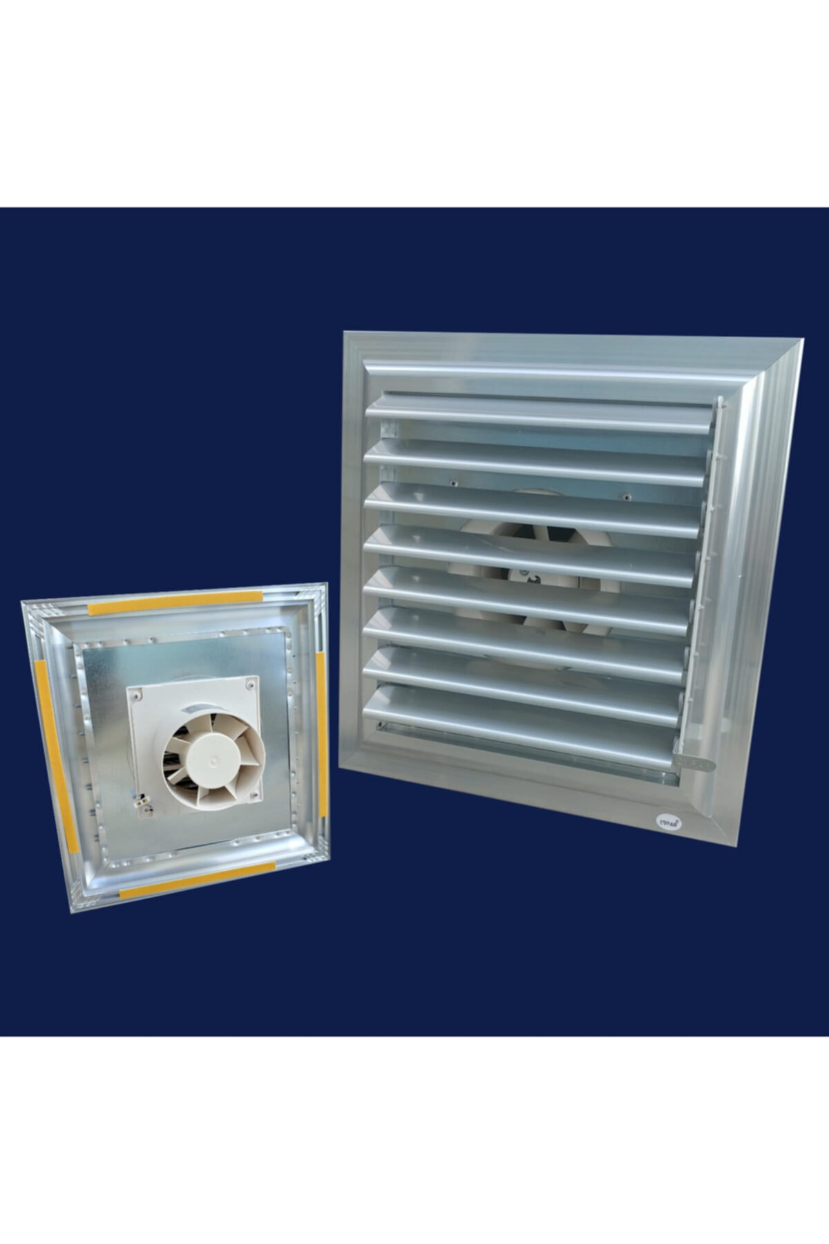 Mepan Menfez 45-46 Fanlı-aspratörlü Parlak Eloksallı Banyo Wc Menfezi