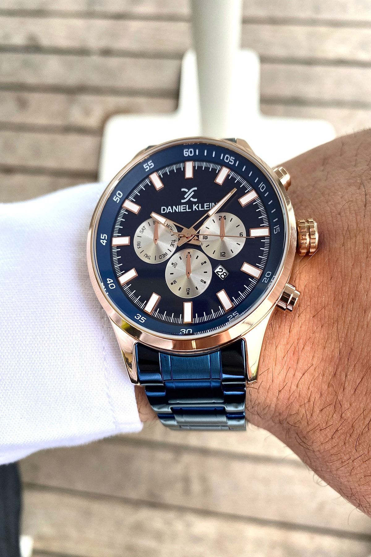 Daniel klein online navy blue watch