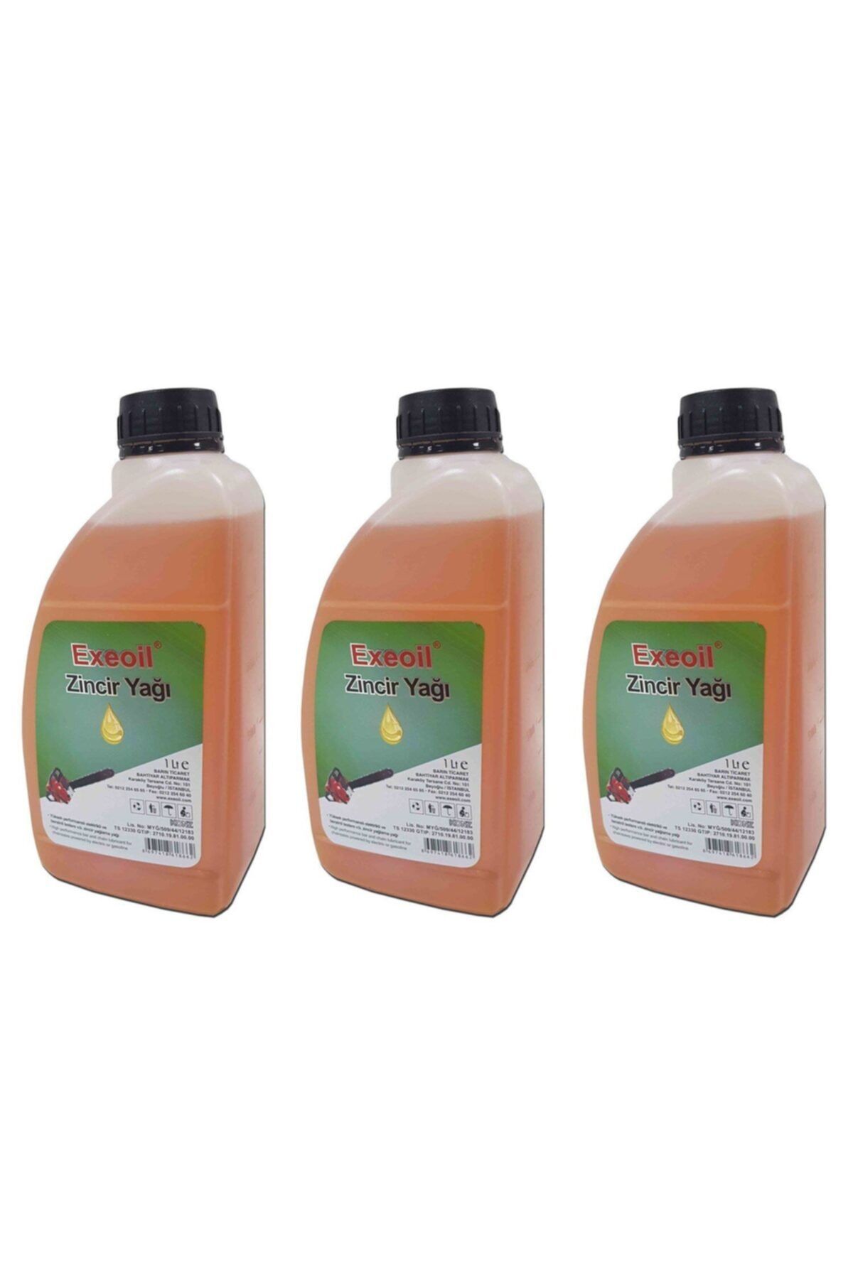 OİLOX 3 Adet Exoil 1 Litre Zincir Yağı Toplam 3 Litre Motorlu Testere Zincir Yağı Kaliteli Yağ