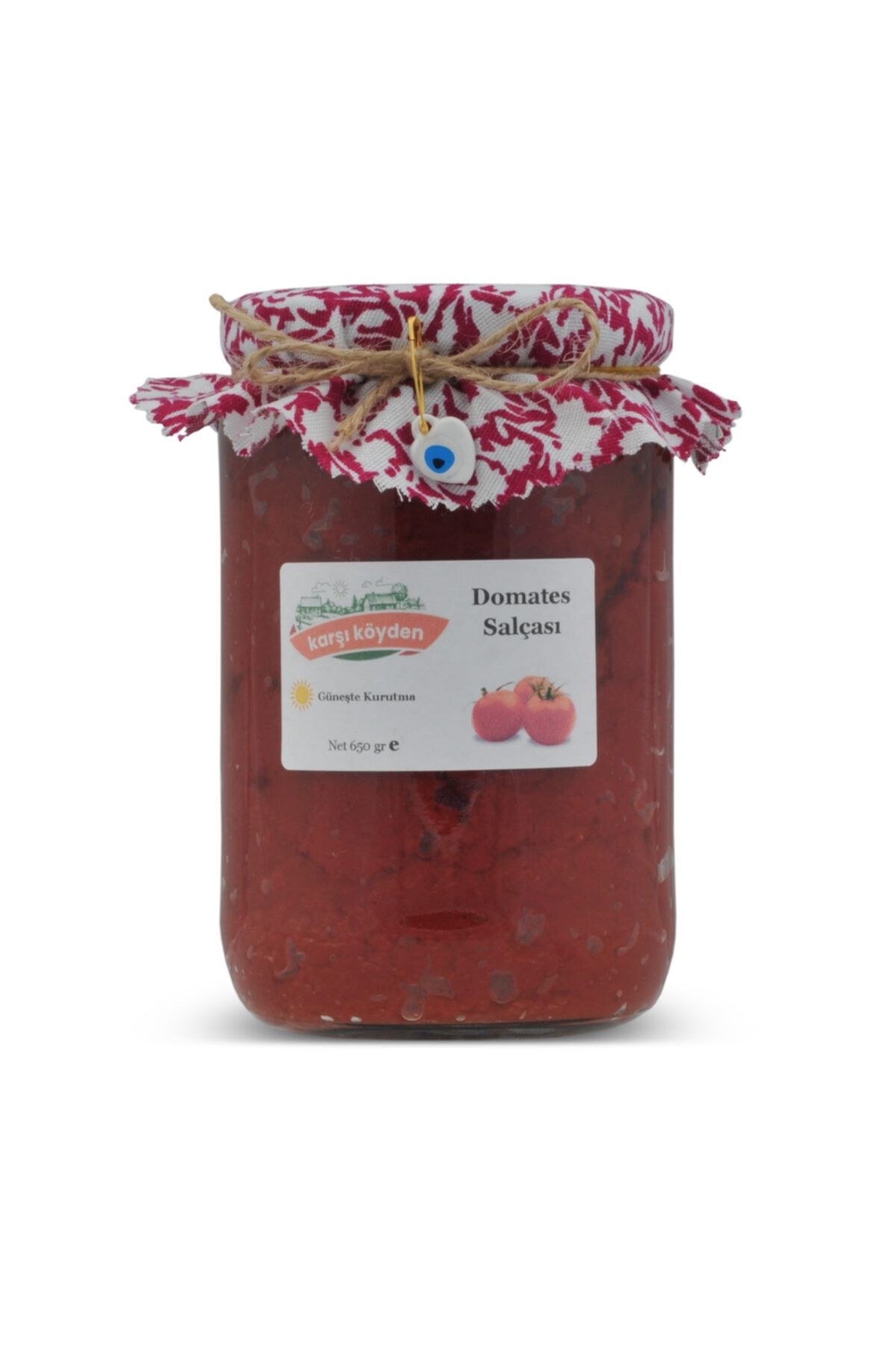 Karşı Köyden Domates Salçası - Güneşte Kurutma (650gr - Cam Kavanoz)