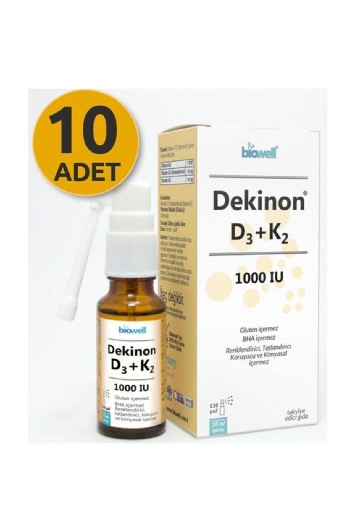 Biowell Dekinon Sprey D3+k2 20 Ml 10 Adet