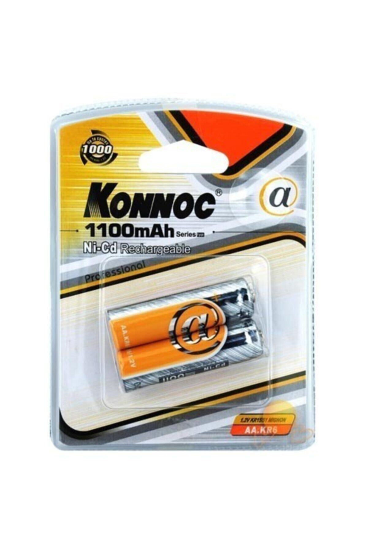 Konnoc Pil 1100 Mah 1.2v Ni-cd Aa-kr6 2'li Şarjlı Kalem Pil