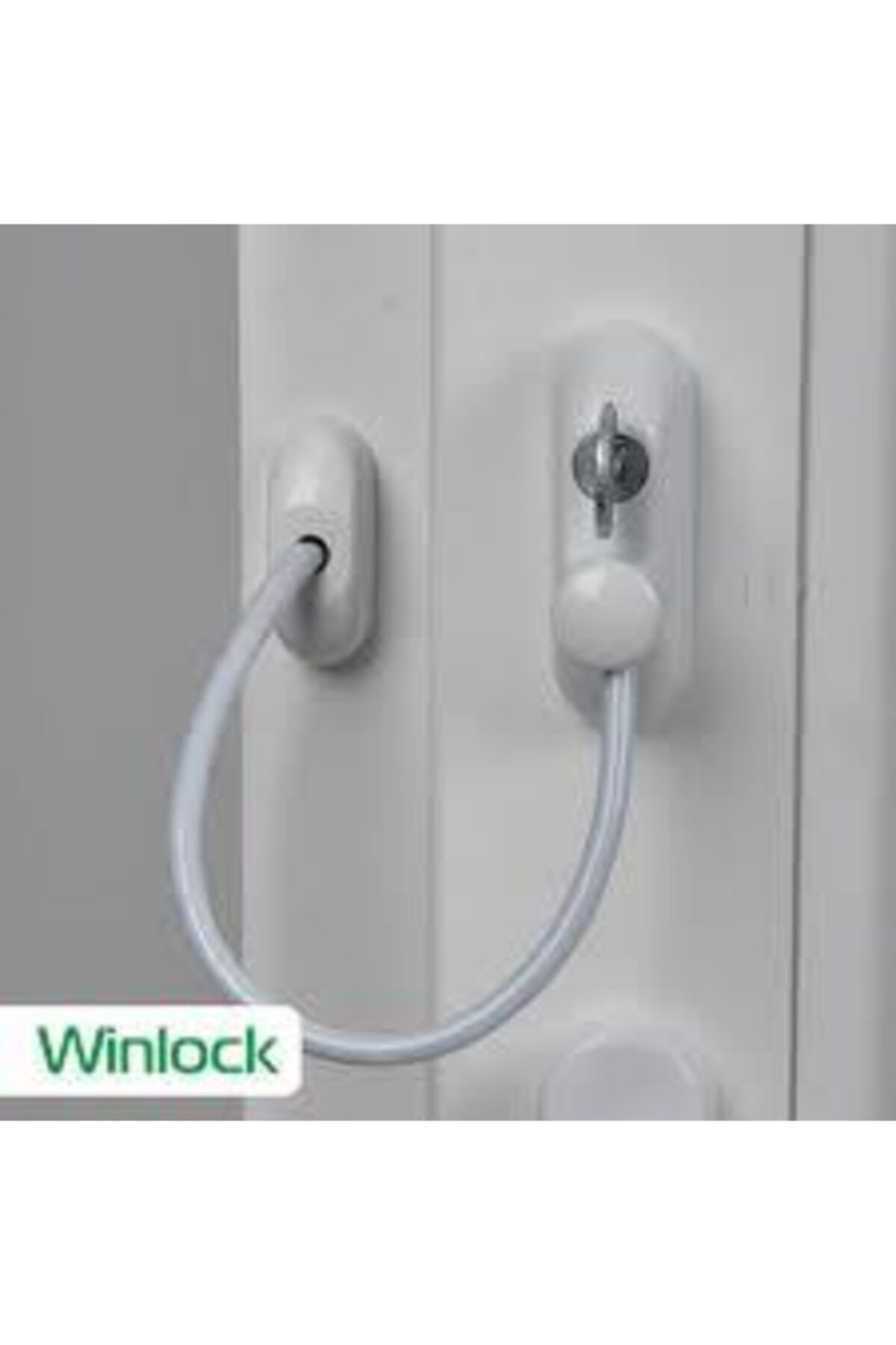 Winlock Çelik Halatlı Pvc Pimapen Kapı Çocuk Bebek Güvenlik Emniyet Kilidi Beyaz (3'lü Paket- Kargo Bedava)