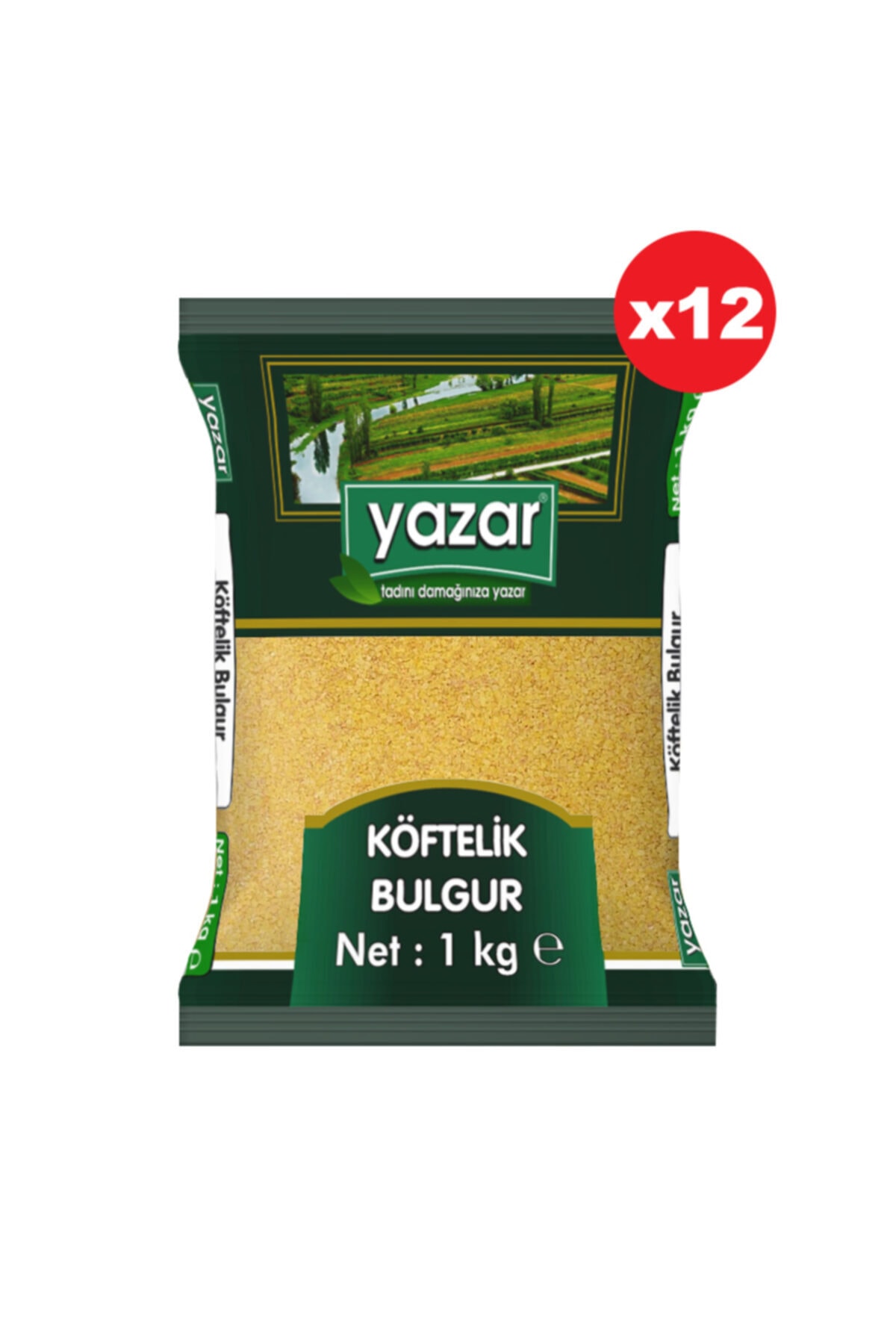 YAZAR Köftelik Bulgur 1 Kg X 12 Paket