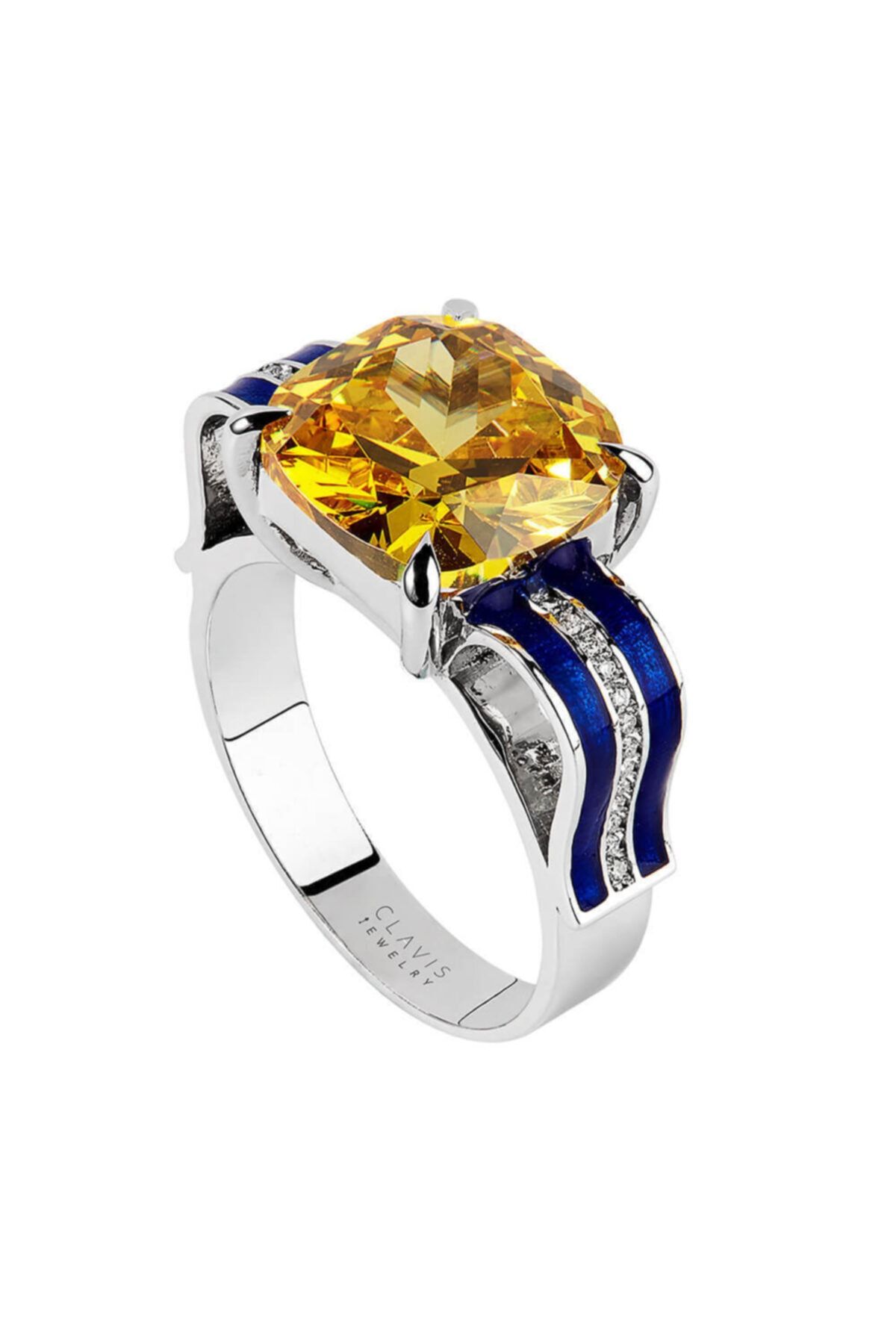 Clavis Jewelry Sarı Safir Taşlı Mineli Yüzük (ckt1999)