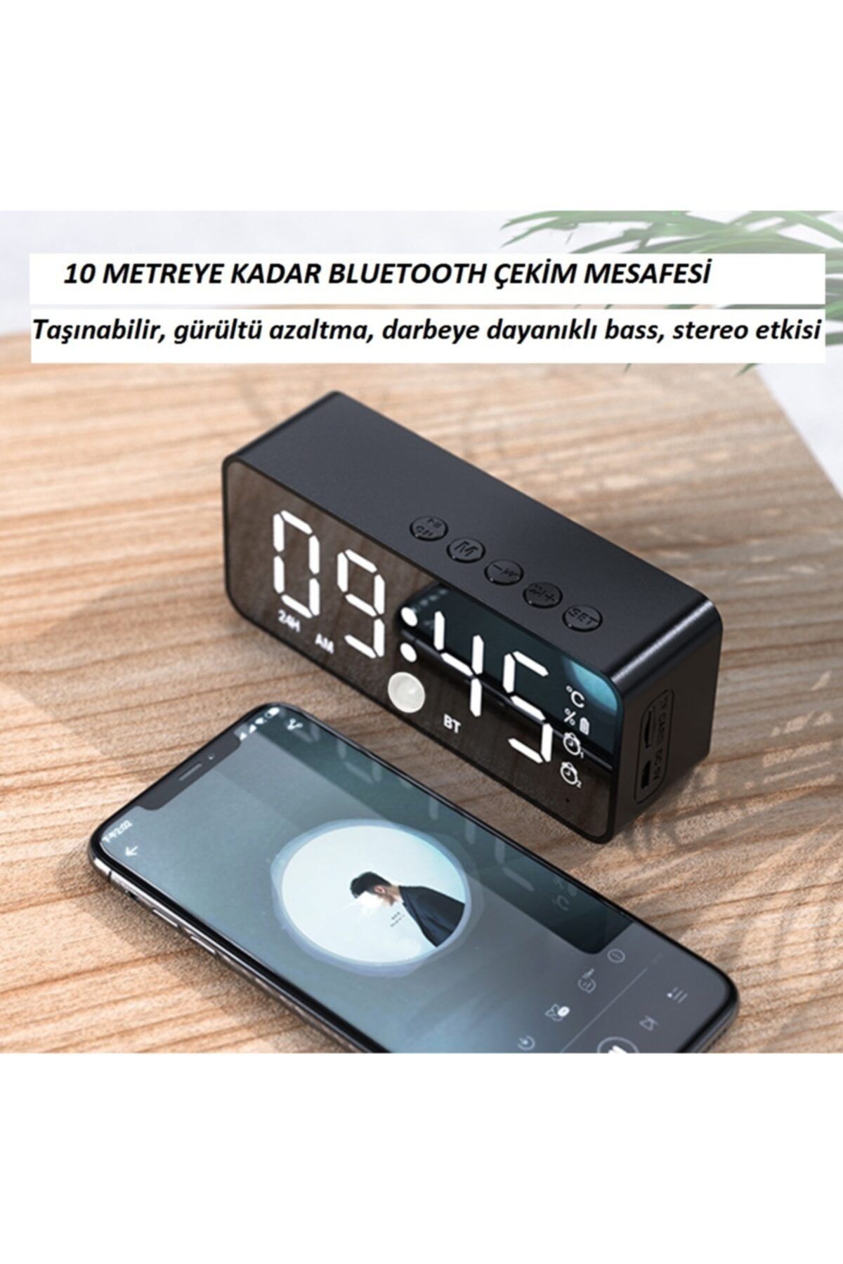 Kensa Bluetooth Ses Bombası -dijital Led Saat-termometre