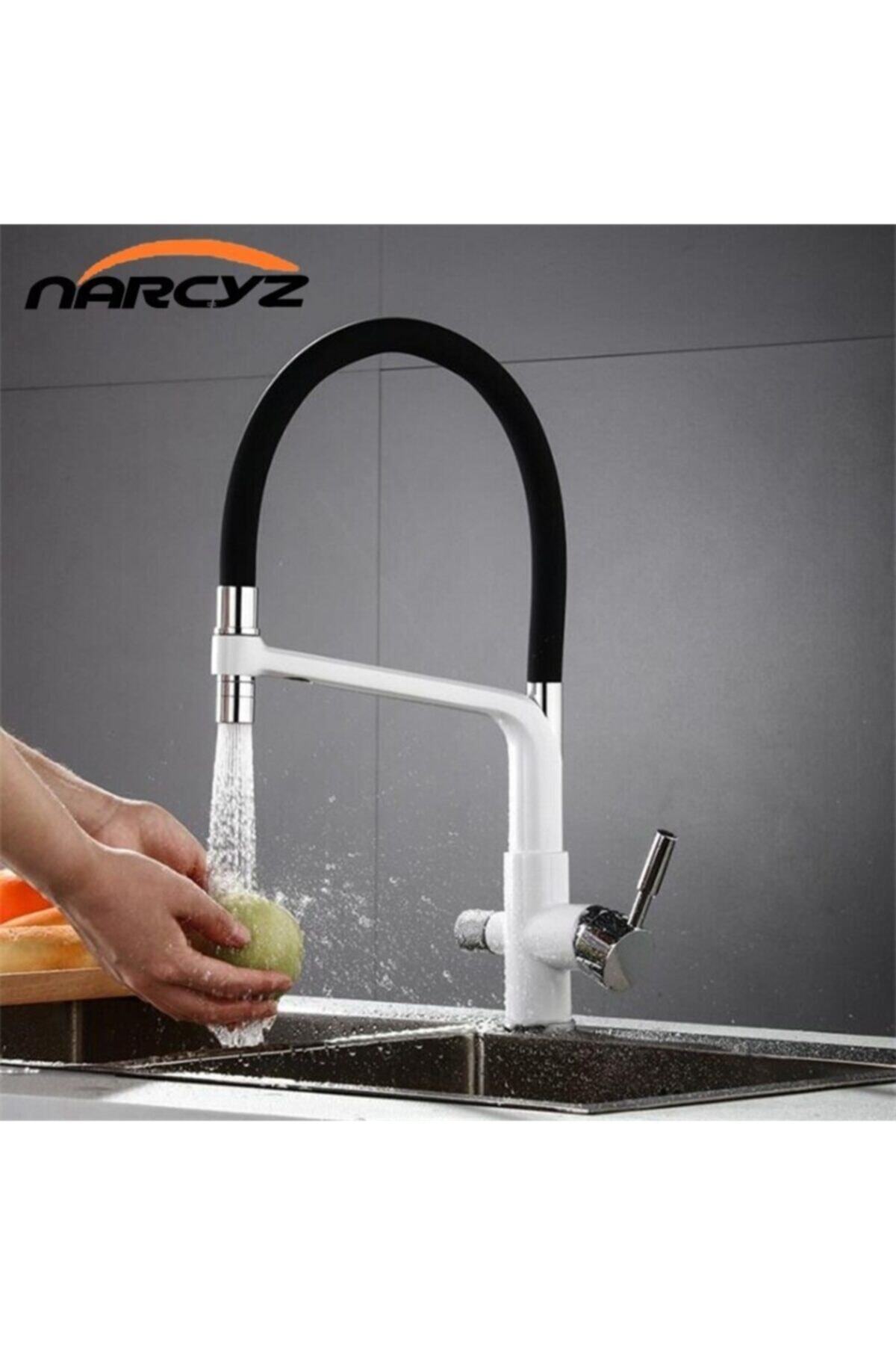 OEM Mutfak Evye Bataryası Beyaz/siyah Dual Flow Su Arıtma Çıkışlı Yeni Tasarım Spiralli 5 Yıl Garantili