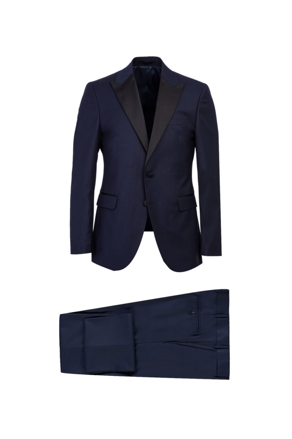 Kiğılı Erkek Lacivert Sivri Yaka Slim Fit Smokin & Damatlık