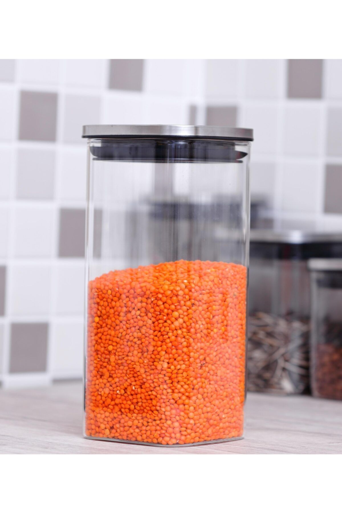 HOMENIVA Sonat 2’li Metal Vakum Kapaklı Cam Kavanoz 1500 Ml
