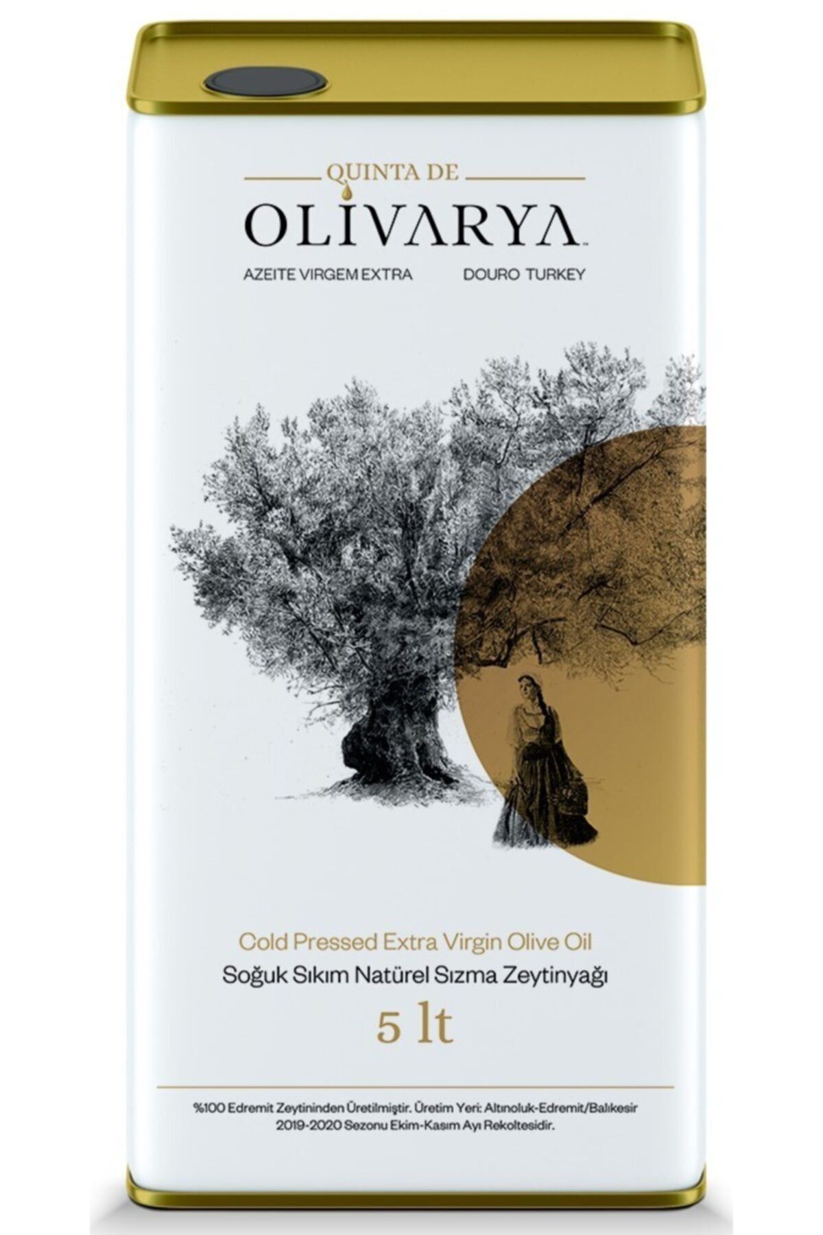 OLİVARYA Erken Hasat- Soğuk Sıkım Naturel Sızma Zeytinyağı 5 lt