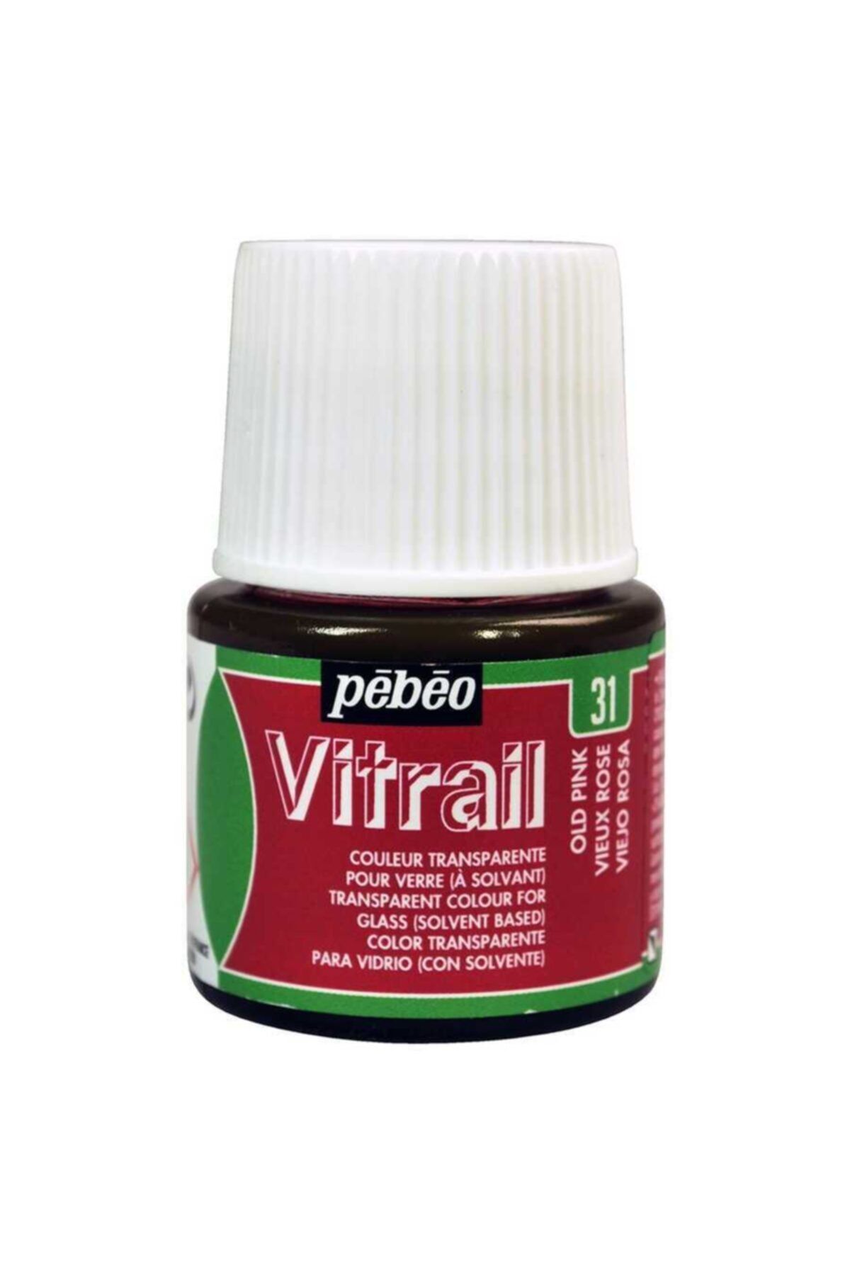 Pebeo Vitrail Solvent Bazlı Cam Boya 45ml Şişe - 05031 Old Pink