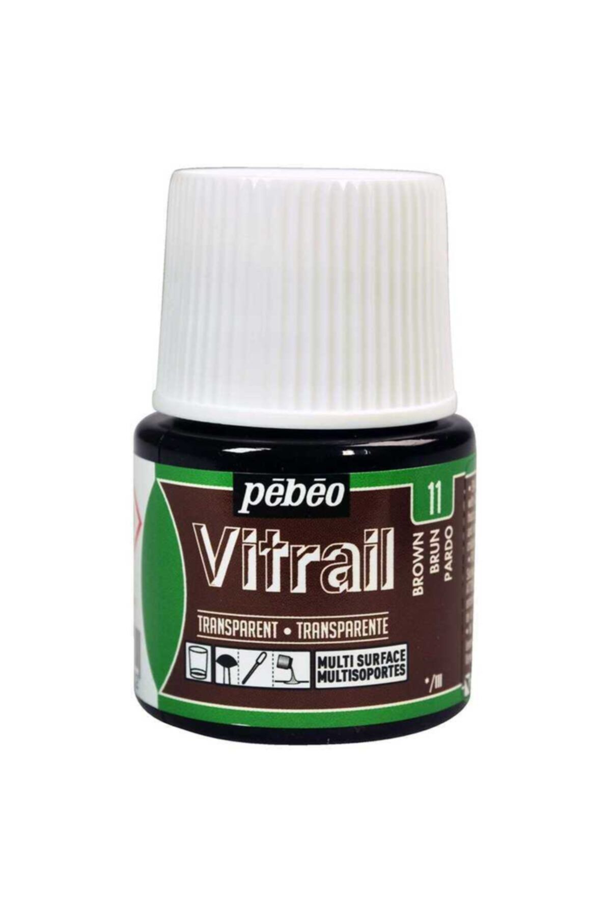 Pebeo Vitrail Solvent Bazlı Cam Boya 45ml Şişe - 05011 Brown