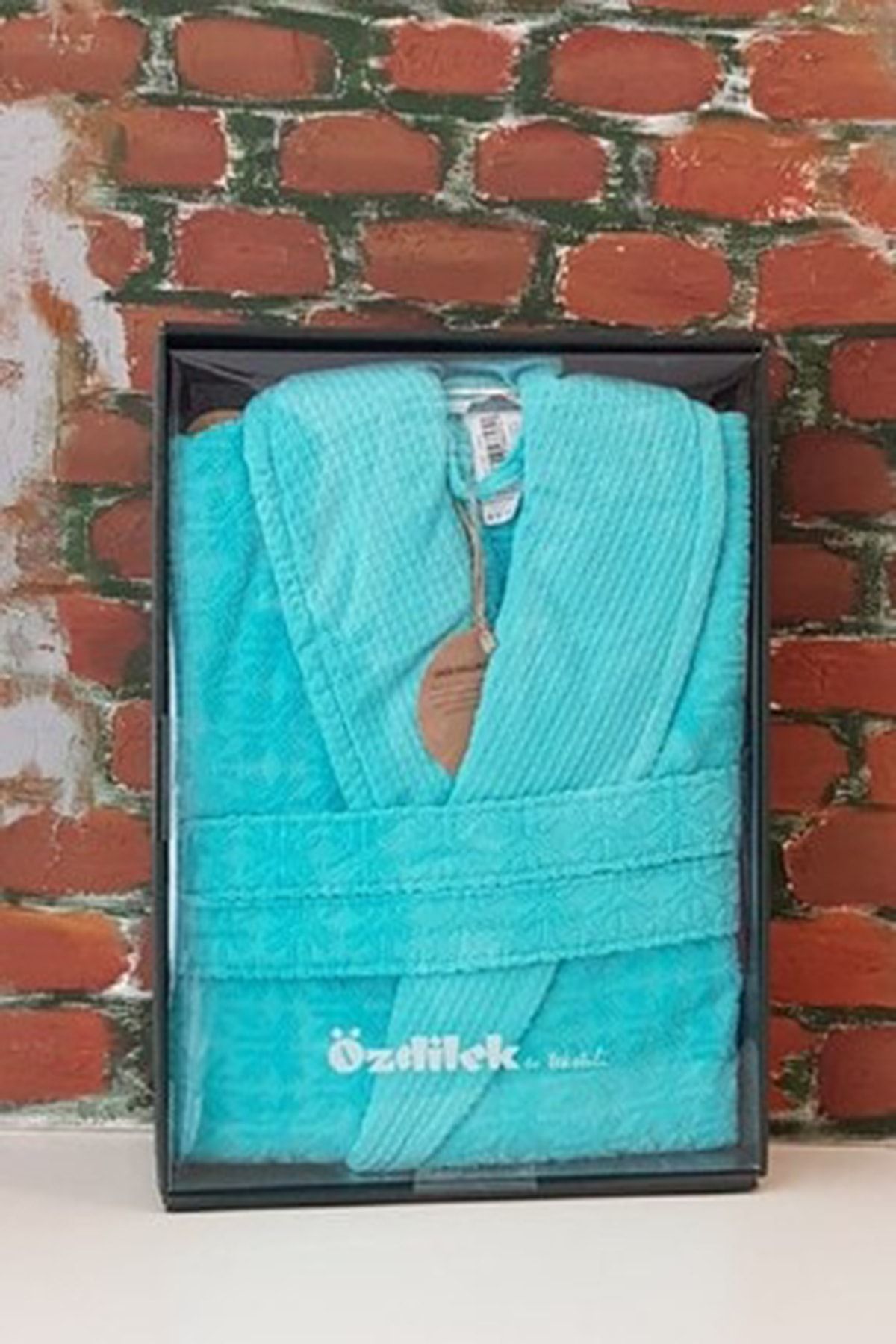 Özdilek Unisex Turkuaz Lyre Salyaka Bornoz