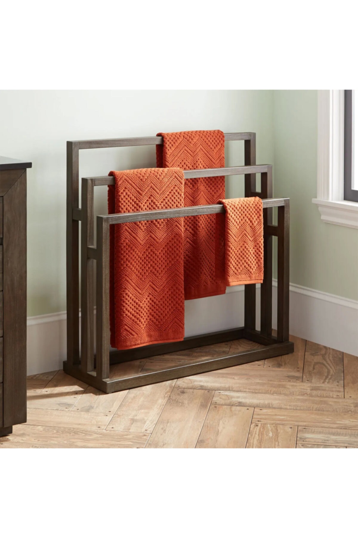 ZURI CONCEPT Ahşap Masif Banyo Havlu Rafı - 90 cm