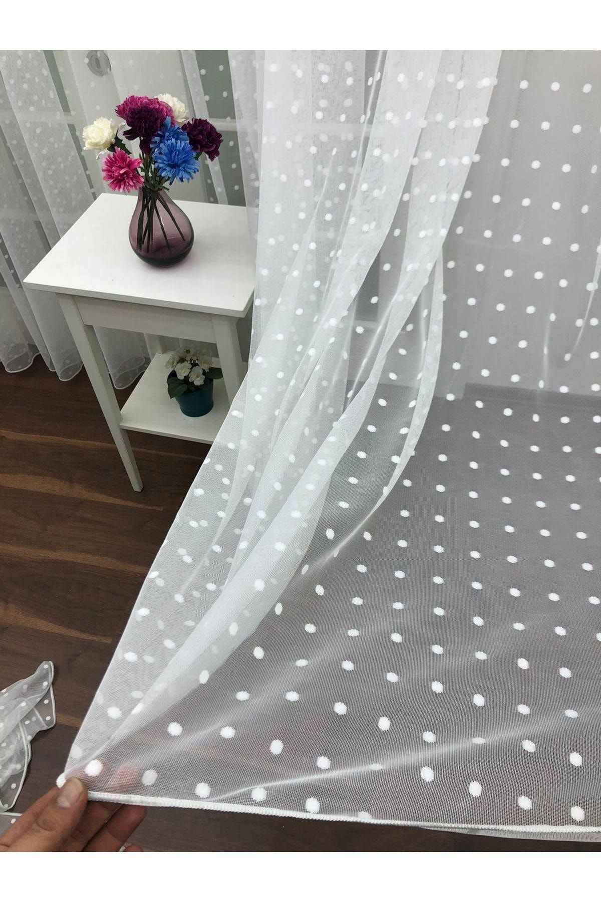 Esse Home Puantiyeli Spor Desenli Tül Perde, 450x260, Seyrek Pile, 1/2