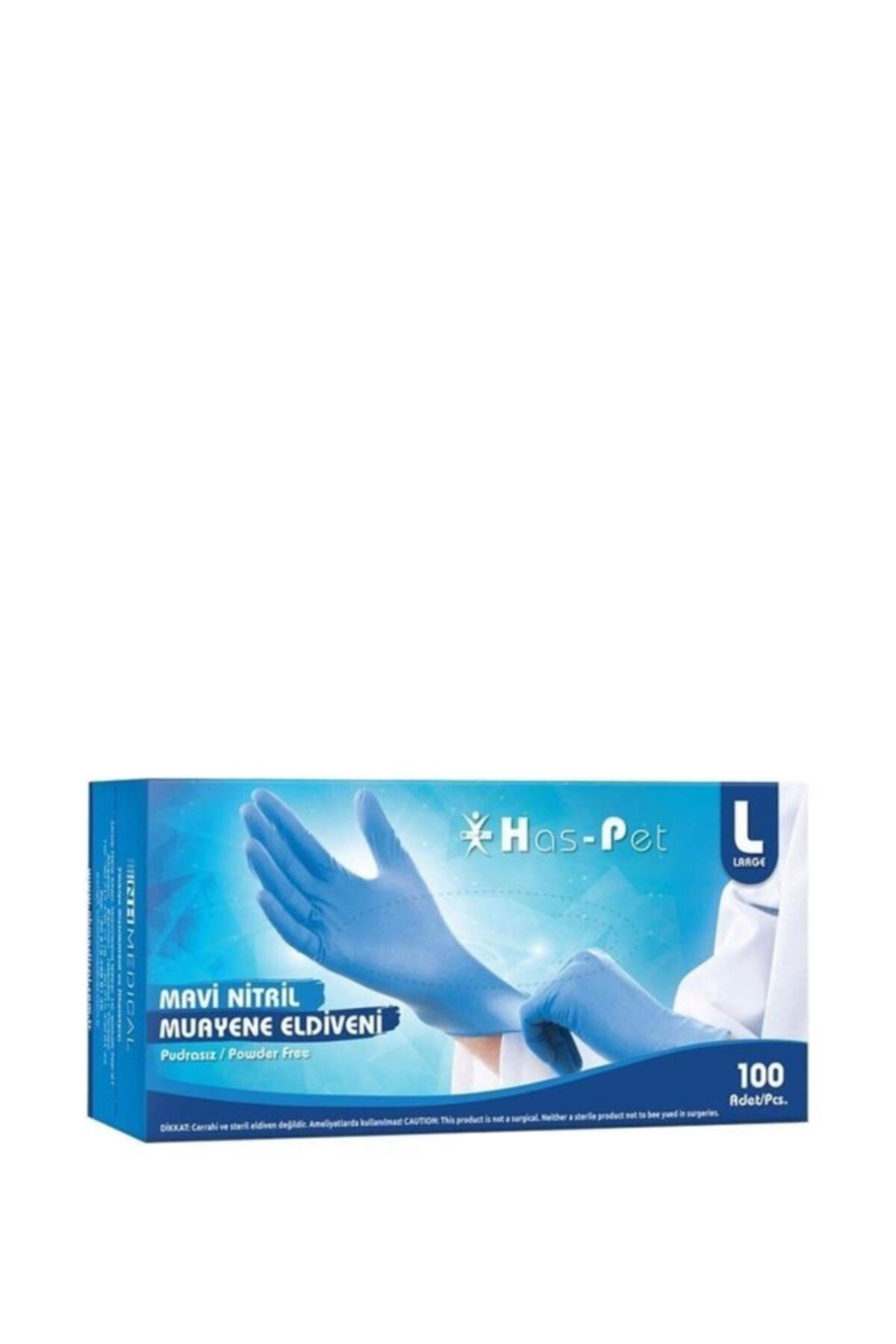 hasped Nitril Pudrasız Mavi Eldiven 100'lü