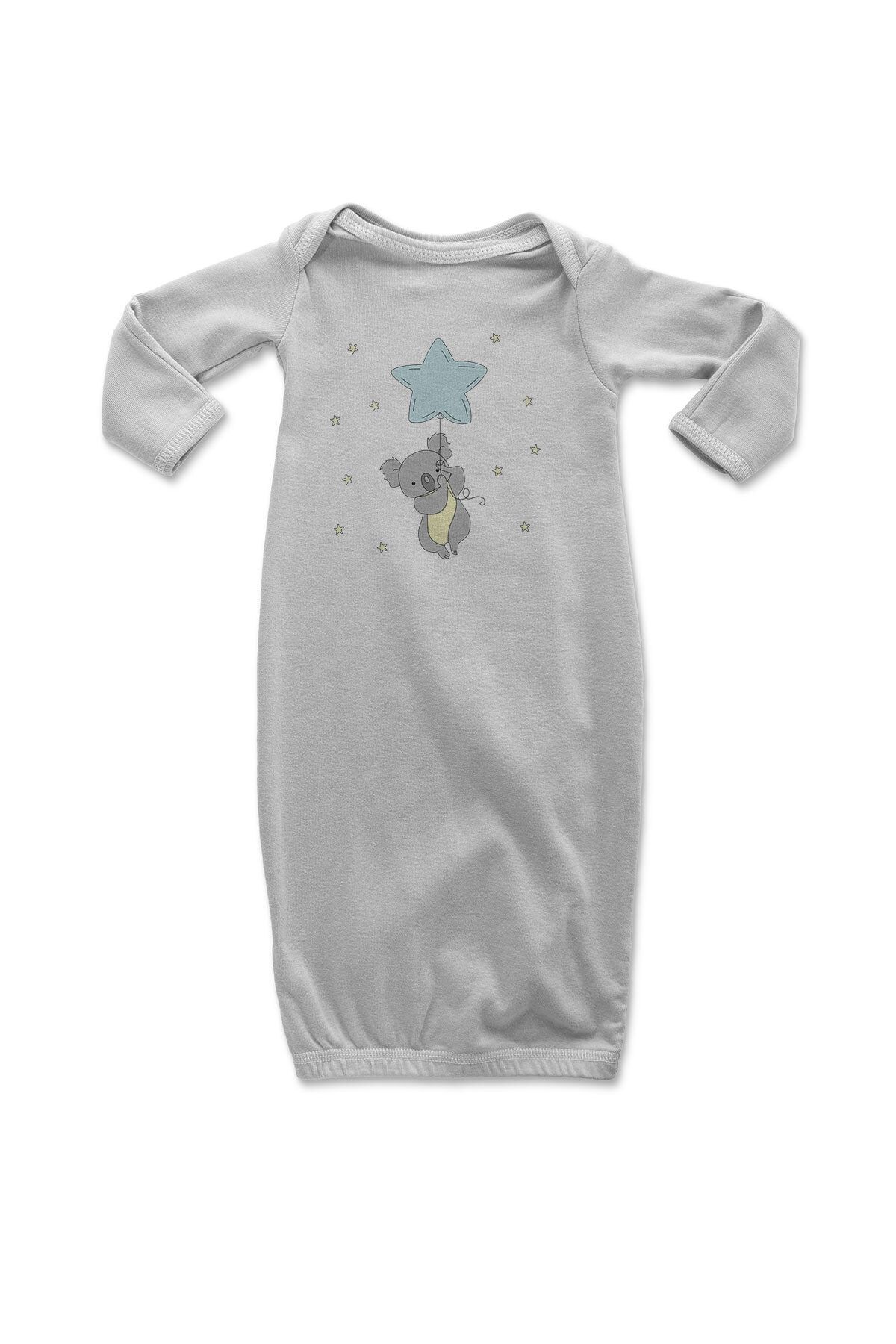 Angemiel Baby Yıldıza Tutunan Koala Erkek Bebek Uyku Tulumu Beyaz