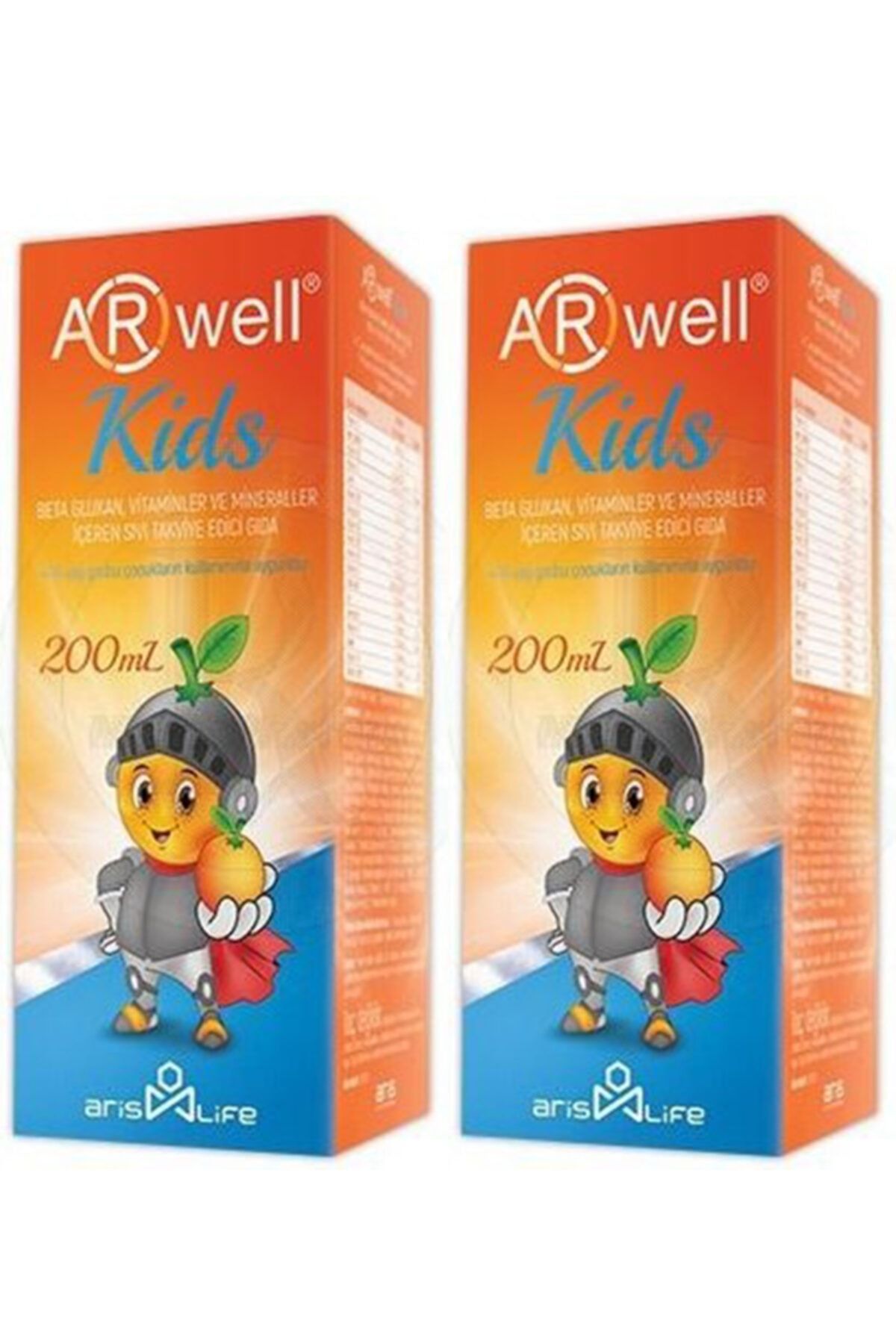 Arwell Kids Betaglukan Vitamin Ve Mineraller Sıvı Şurup 200 Ml 2'li Paket