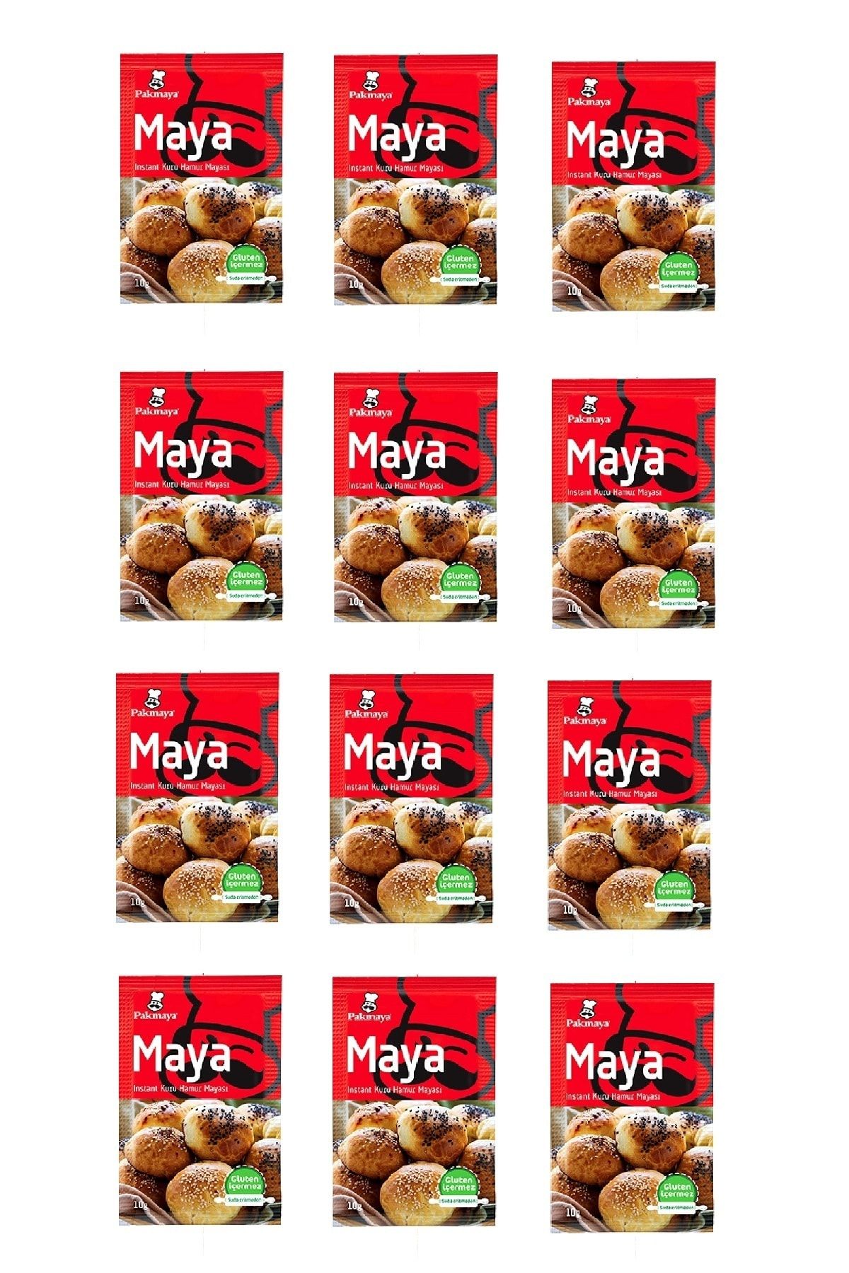 Pakmaya Instant Kuru Hamur Mayası 10 Gr X 12 Adet
