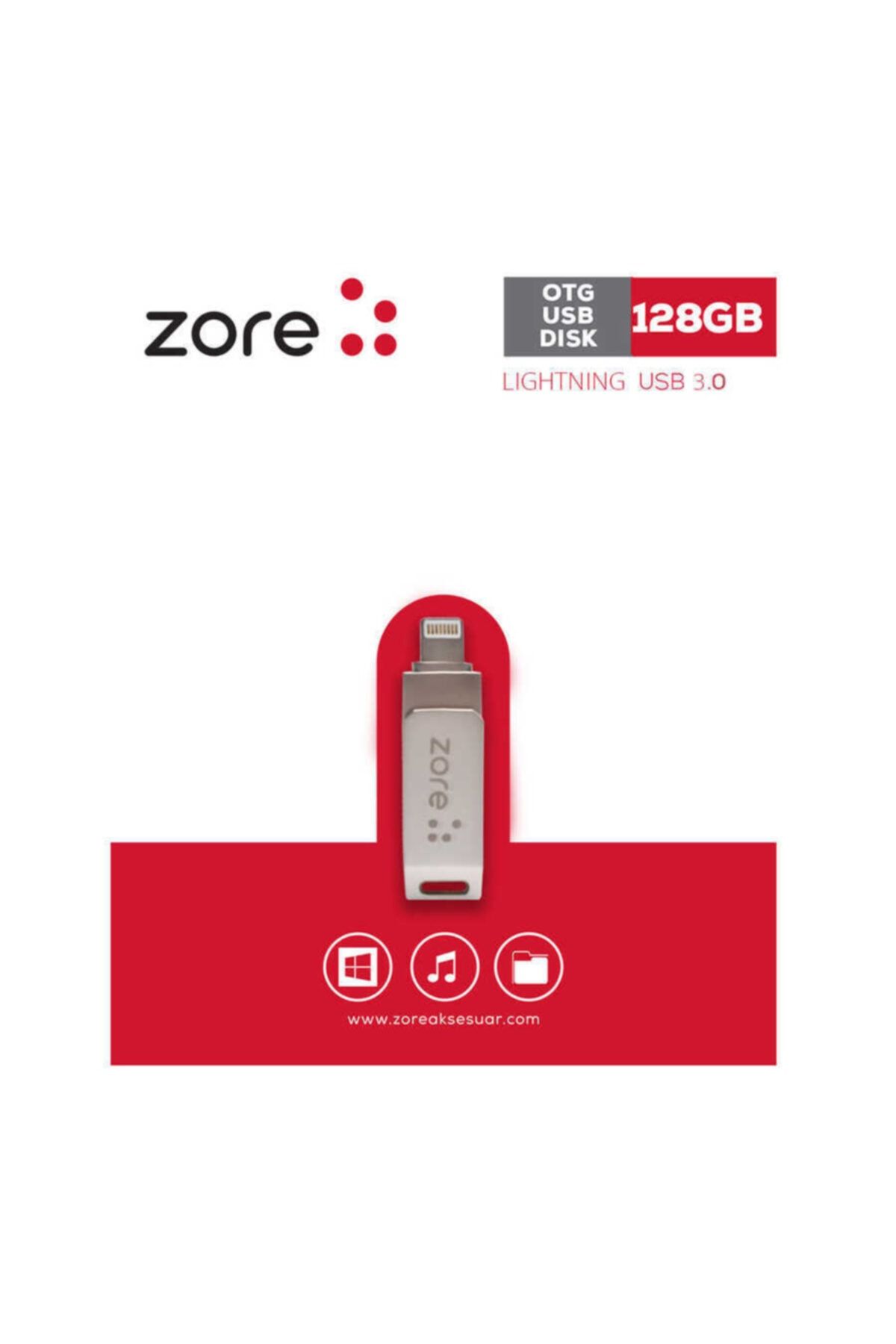 dijimedia Zore 3.0 Lightning Metal Otg 128 Gb