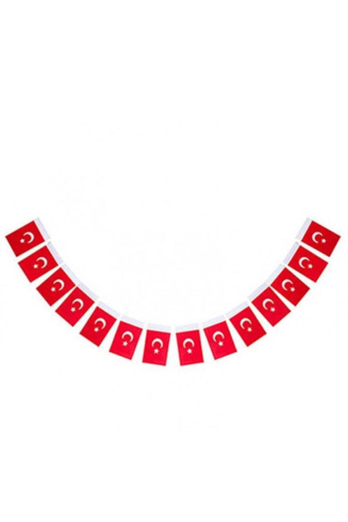 Vatan Bayrak 10 Adet Ipli Orta Kağıt Türk Bayrağı 50'li Paket 12,5 X 8 Cm