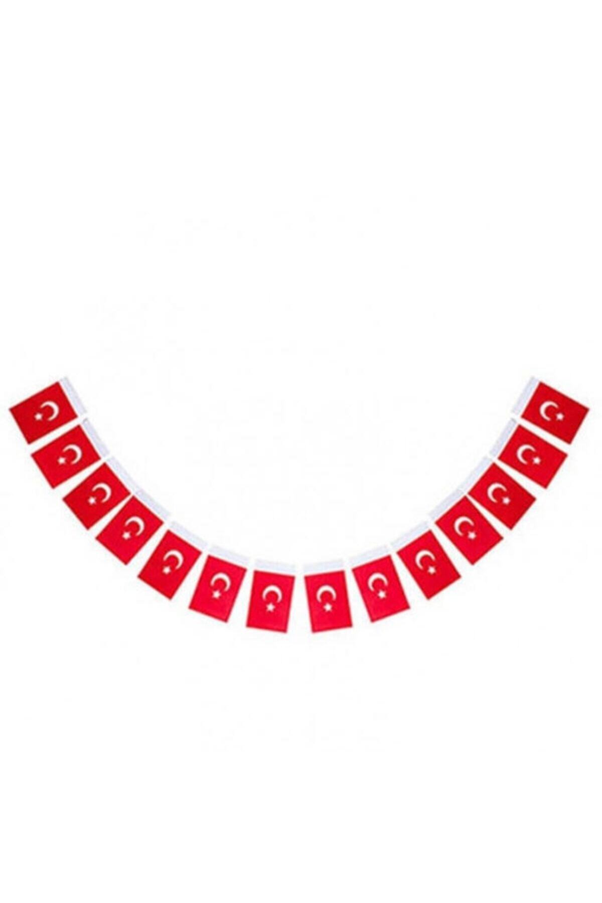 Vatan Bayrak 10 Adet Ipli Minik Kağıt Türk Bayrağı 50'li Paket 9,5 X 6 Cm