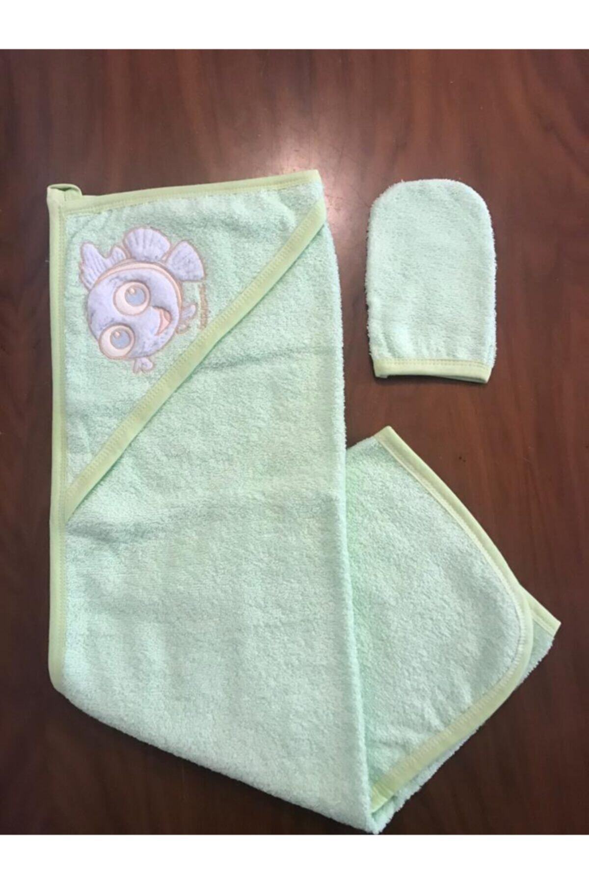 Ramel Kids Bebek Collectıon - Mınılor Kıds Yeşil 2'li Havlu Set Balık