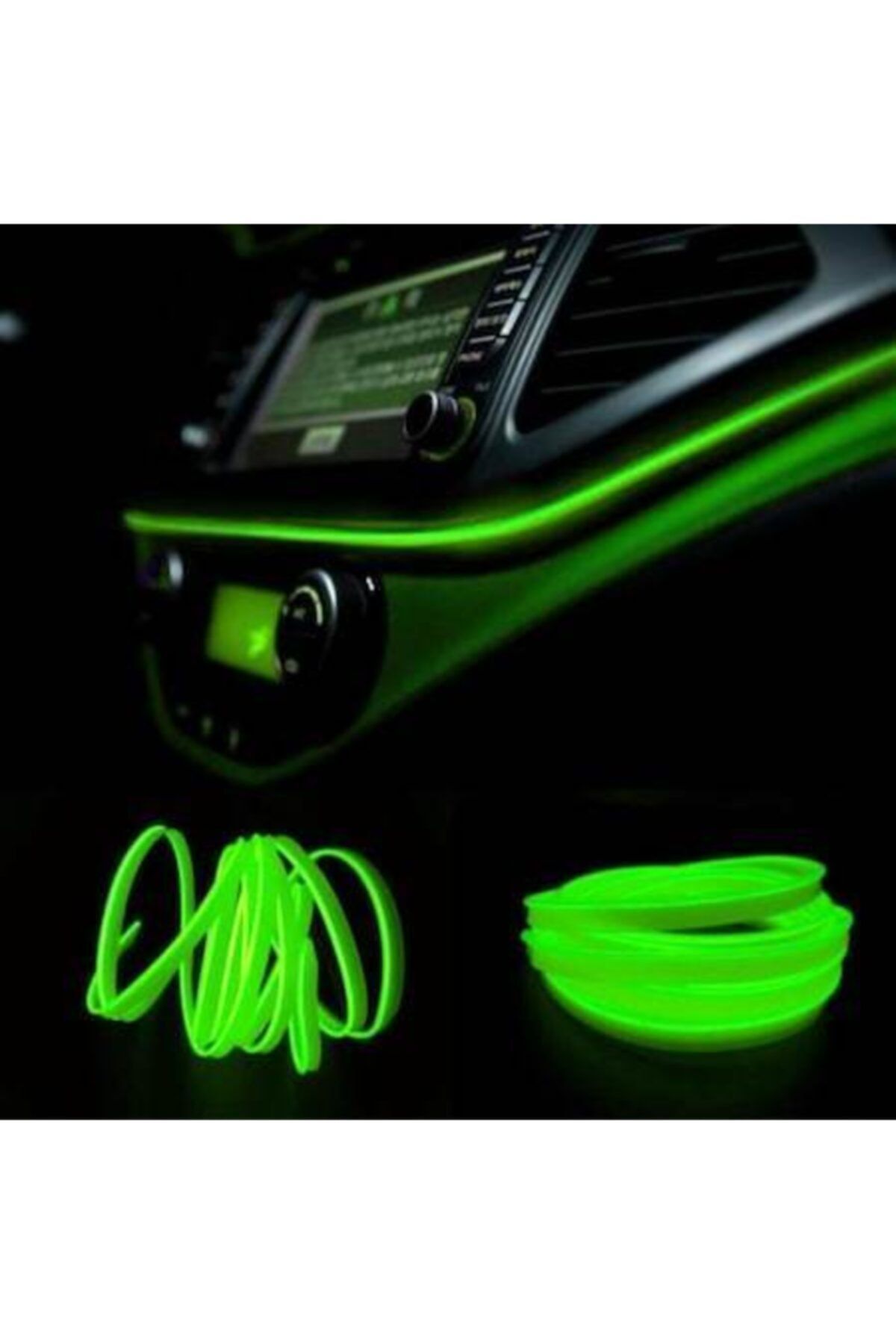 Kgn Süper 2mt Yeşil Araç Içi Torpido Ledi Ip Led Ip Neon El Wire