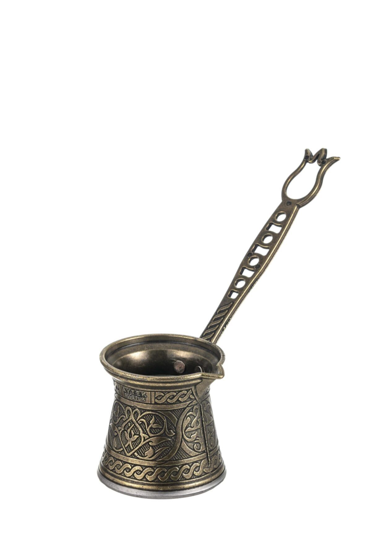 Aytek Cezve Aytek Osmanli Motifli Tek Kisilik Zamak Cezve - Antik Sarı, Induksiyonlu Ocaklara Uygun, 75 Ml